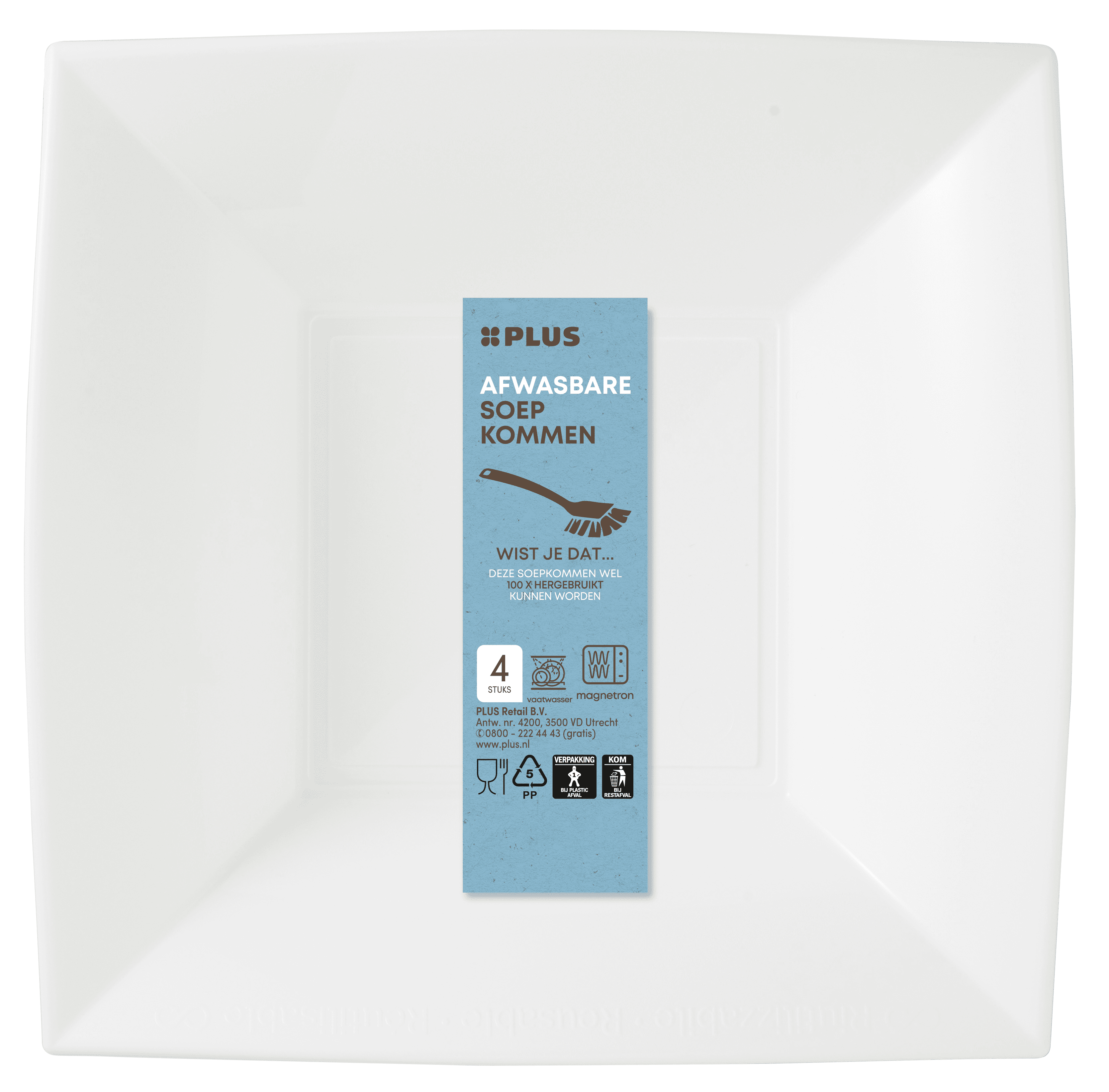 PLUS Afwasbare soepkom 500ml