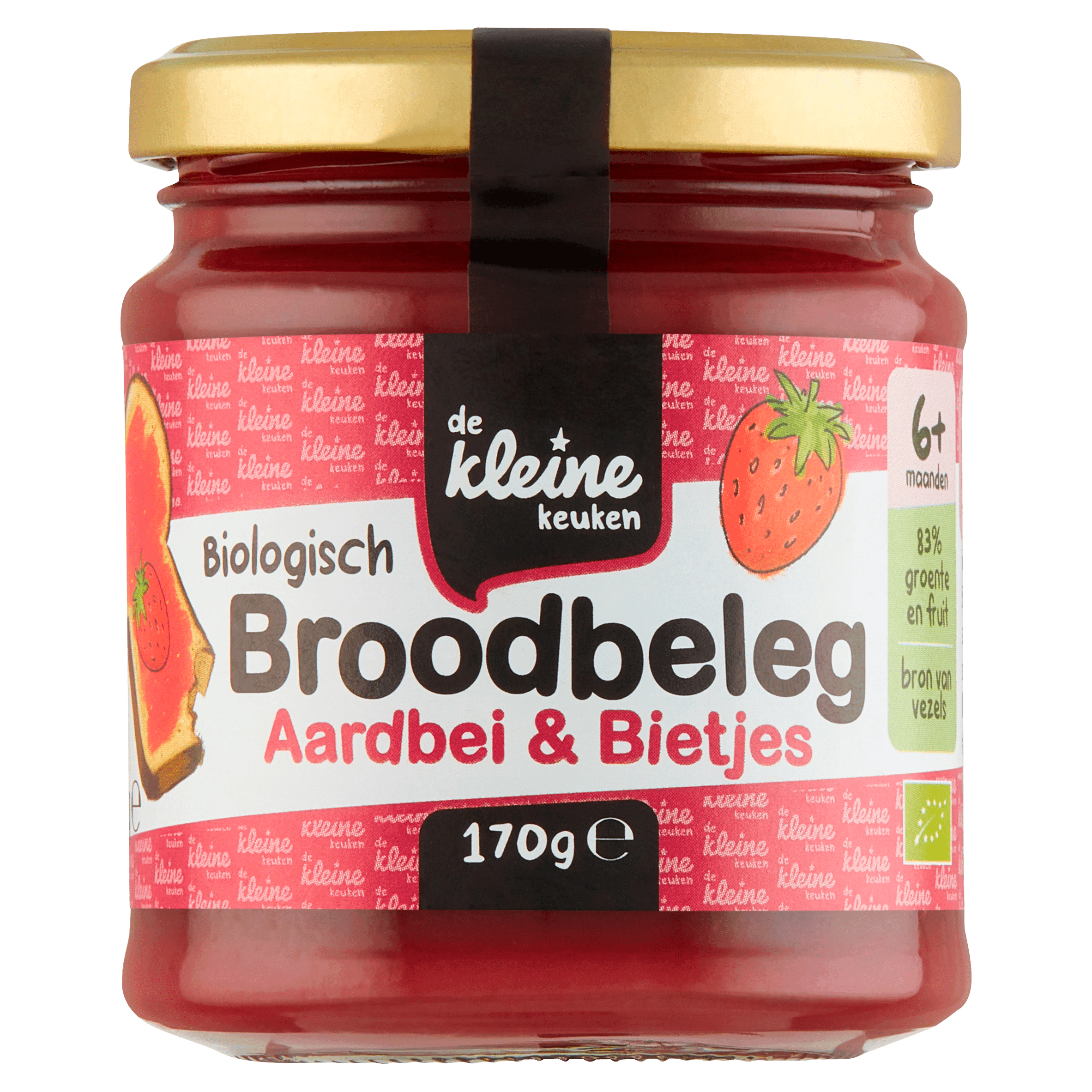 De Kleine Keuken Bio broodbeleg aardbei bietjes 6+