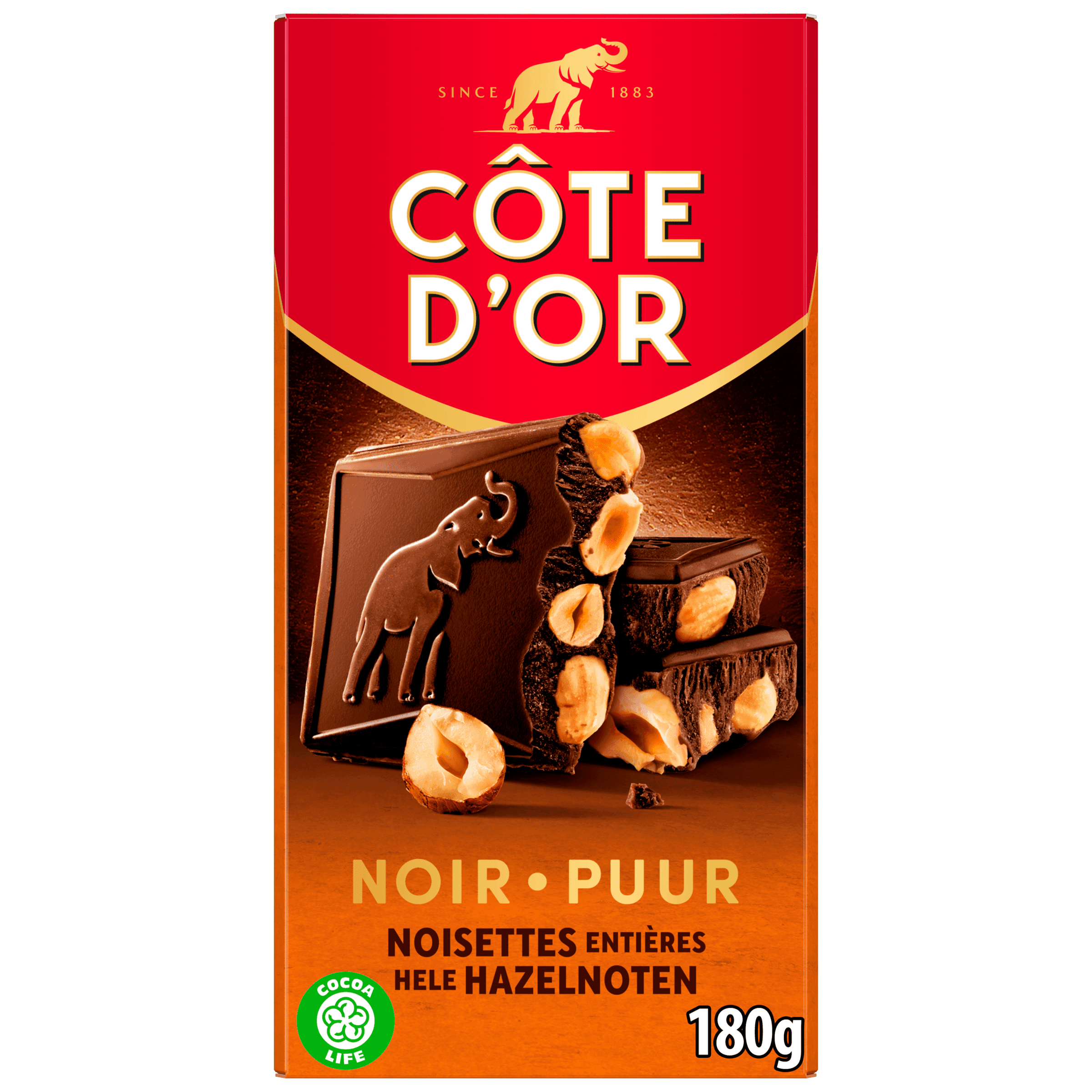Côte d'Or Chocoladereep Puur Hele Hazelnoten