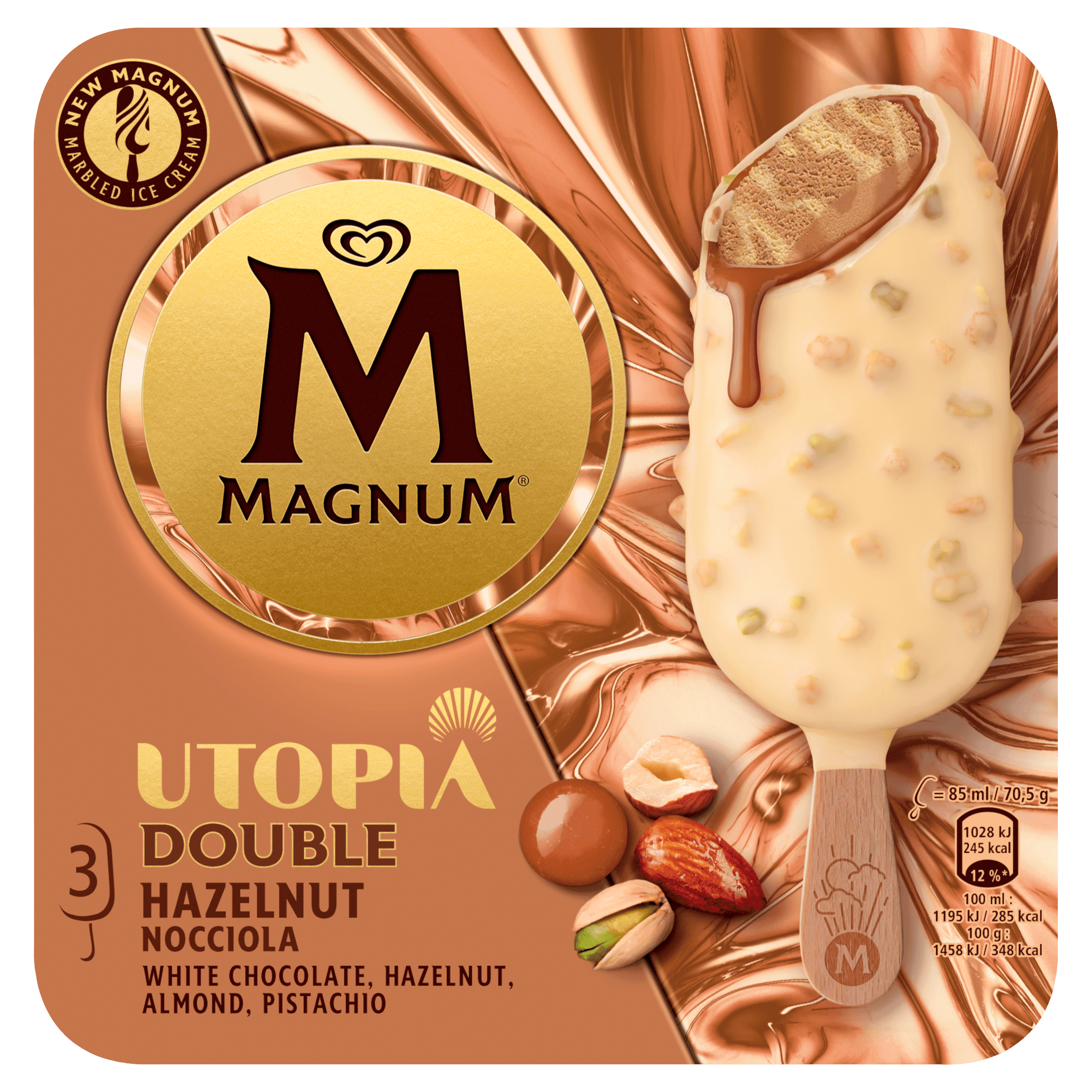 Magnum Magnum Double Hazelnut Sticks 3x85ml