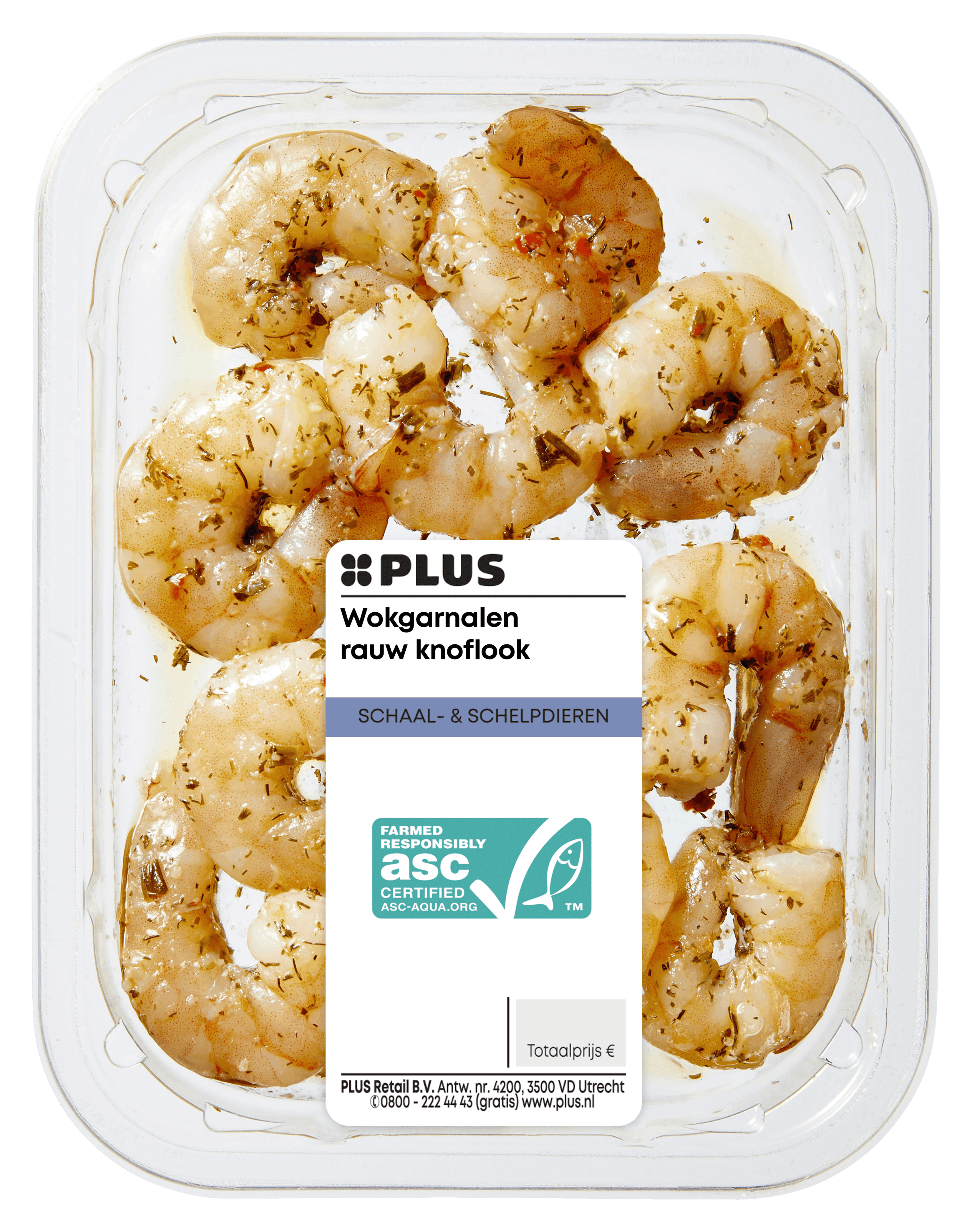 PLUS Wokgarnalen rauw knoflook