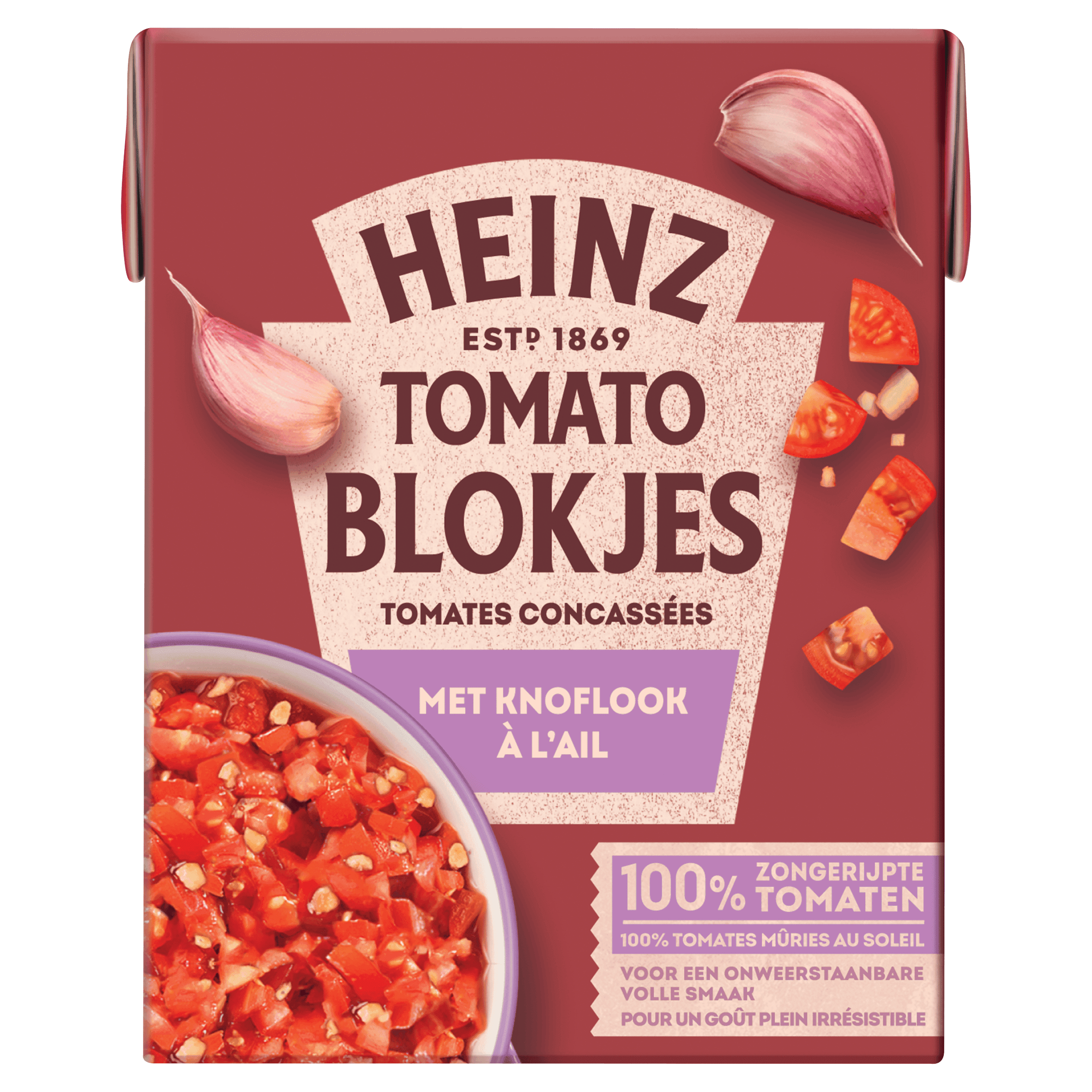 Heinz Tomatenblokjes met knoflook