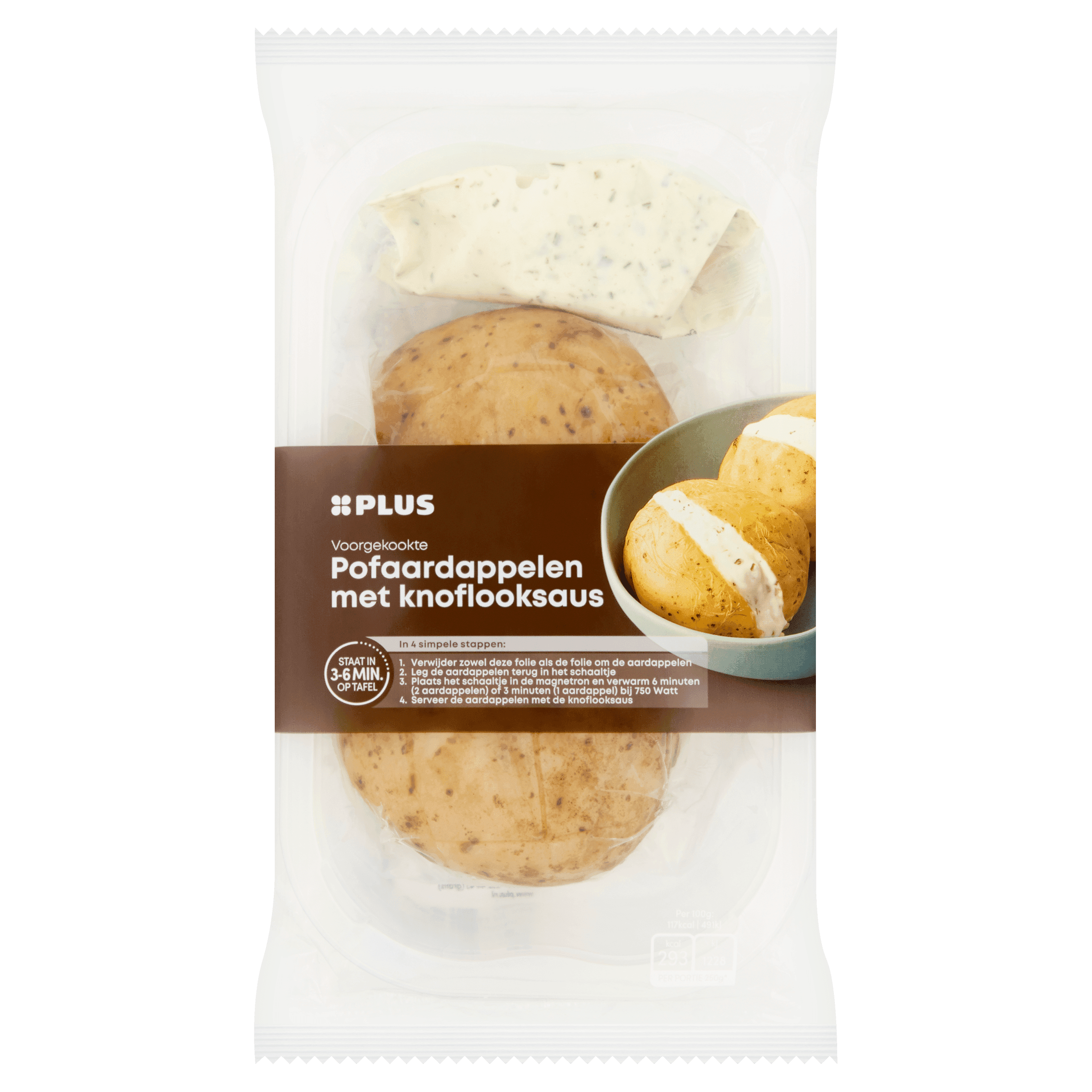 PLUS Pofaardappel met knoflooksaus