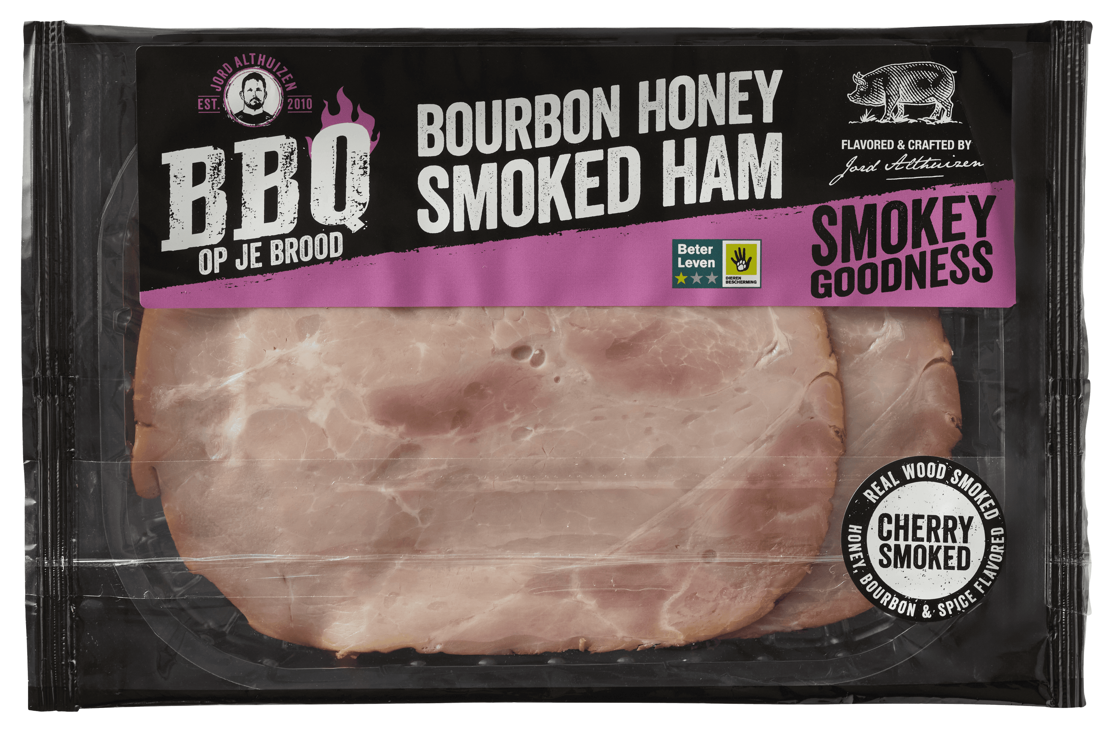 BBQ op je brood Bourbon honey smoked ham