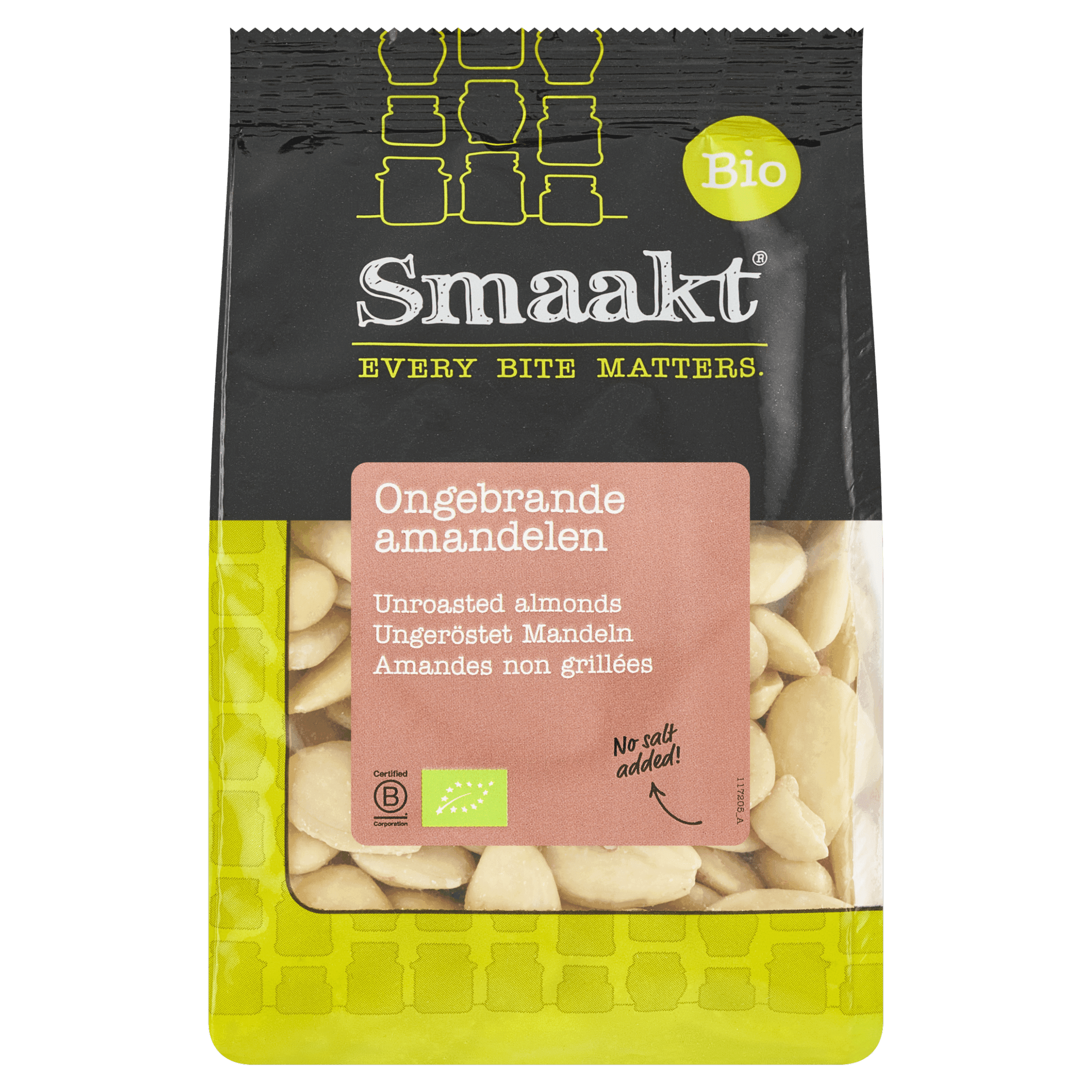 Smaakt Geblancheerde amandelen bio