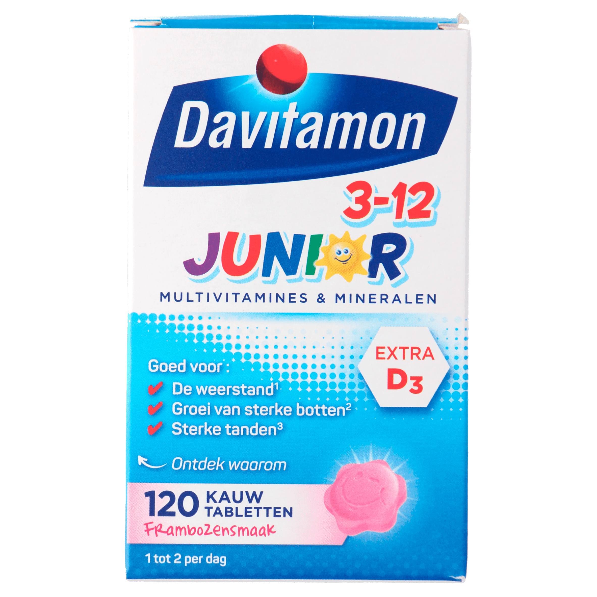 Davitamon Vitamine Junior kauwtablet framboos