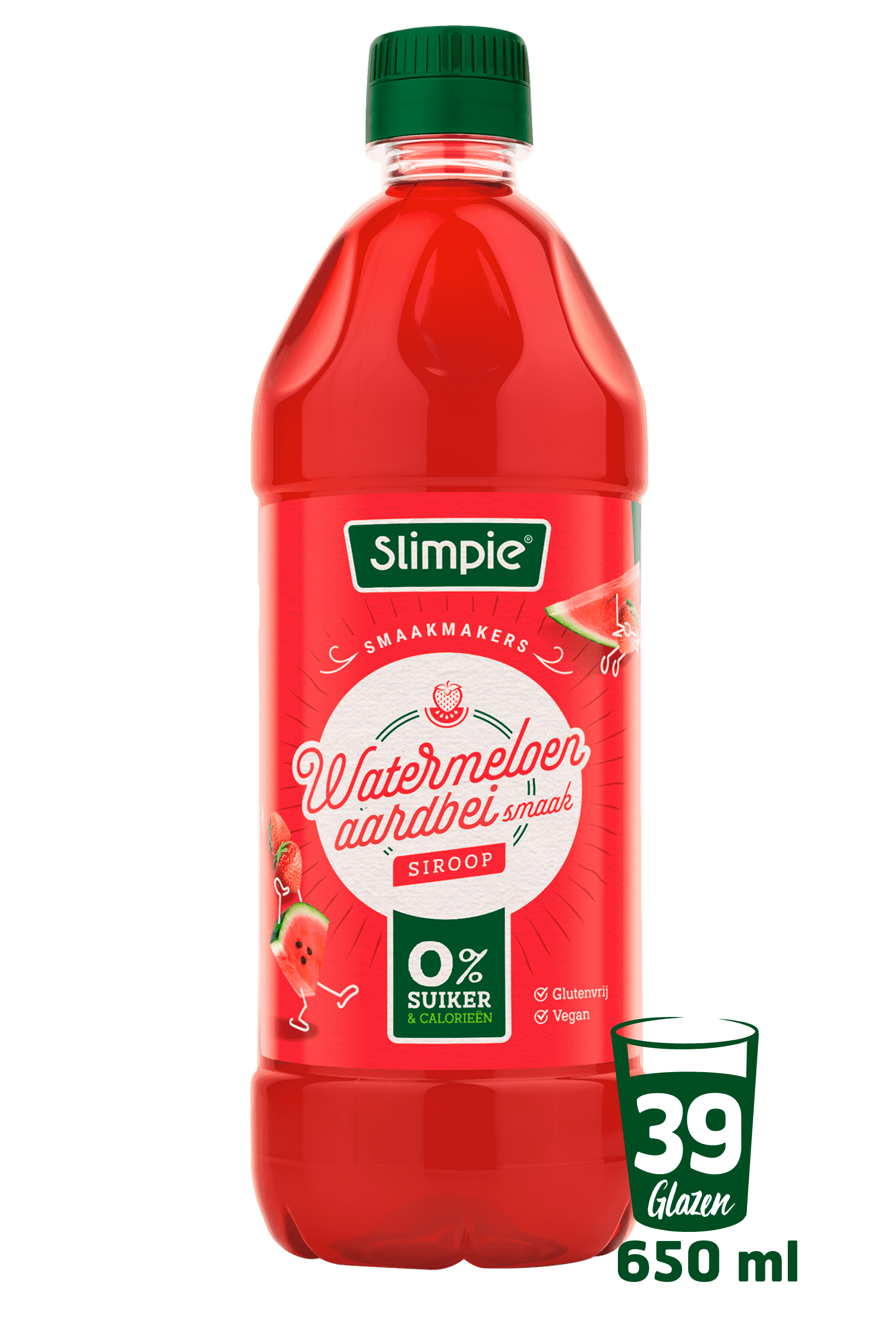 Slimpie Limonadesiroop watermeloen aardbei
