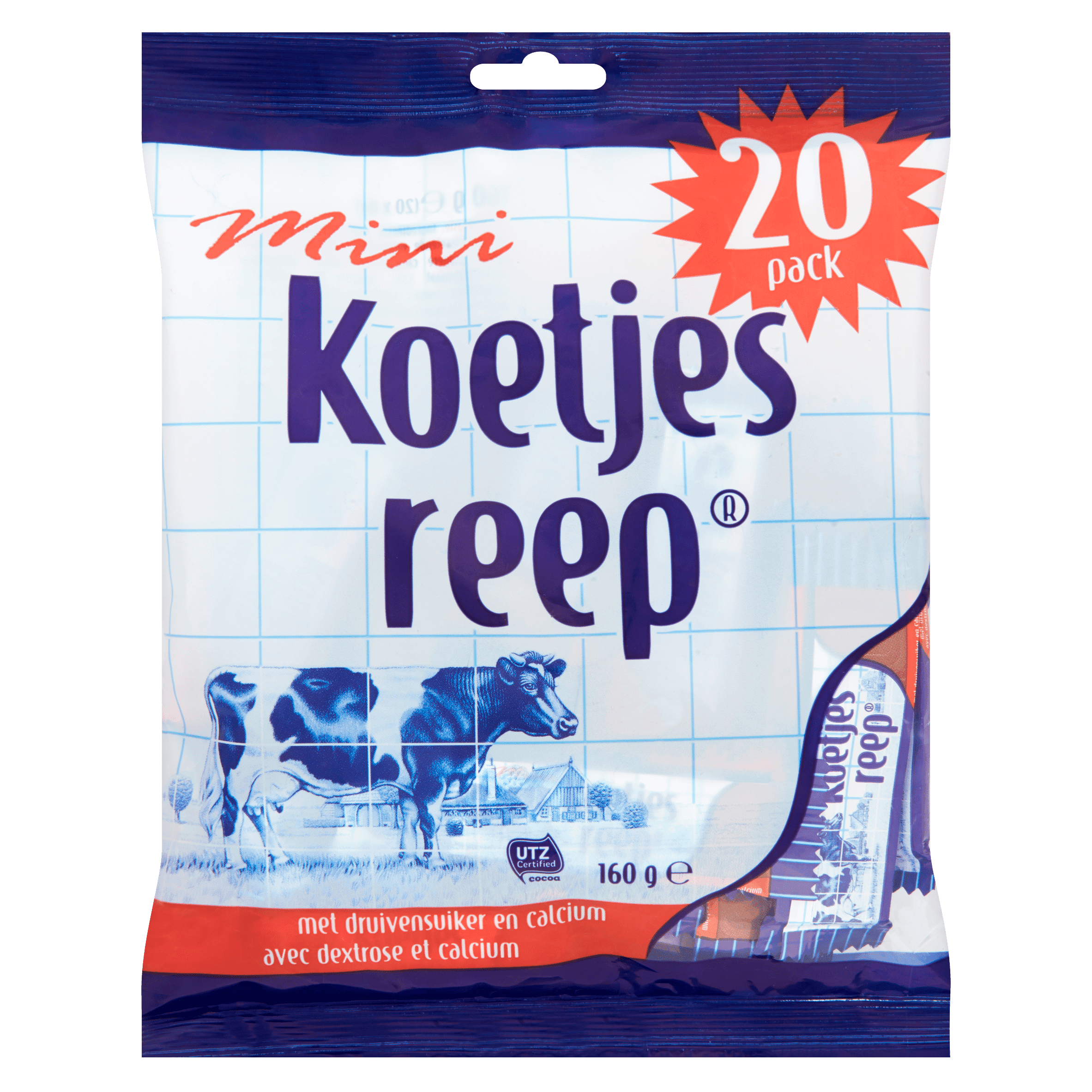 Merkloos Chocolade Koetjesreep Mini