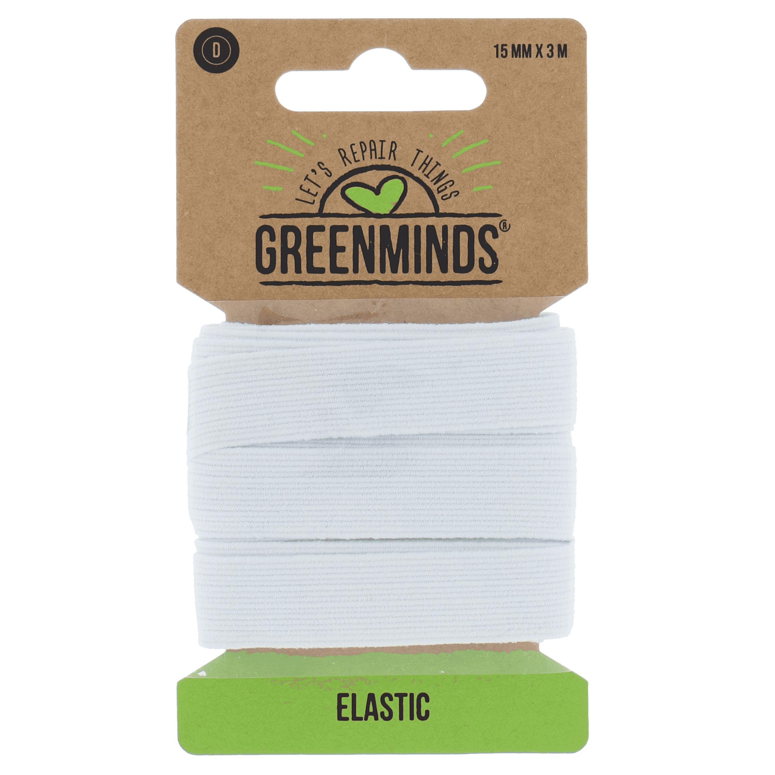Greenminds Elastiek Wit 15mm 3m