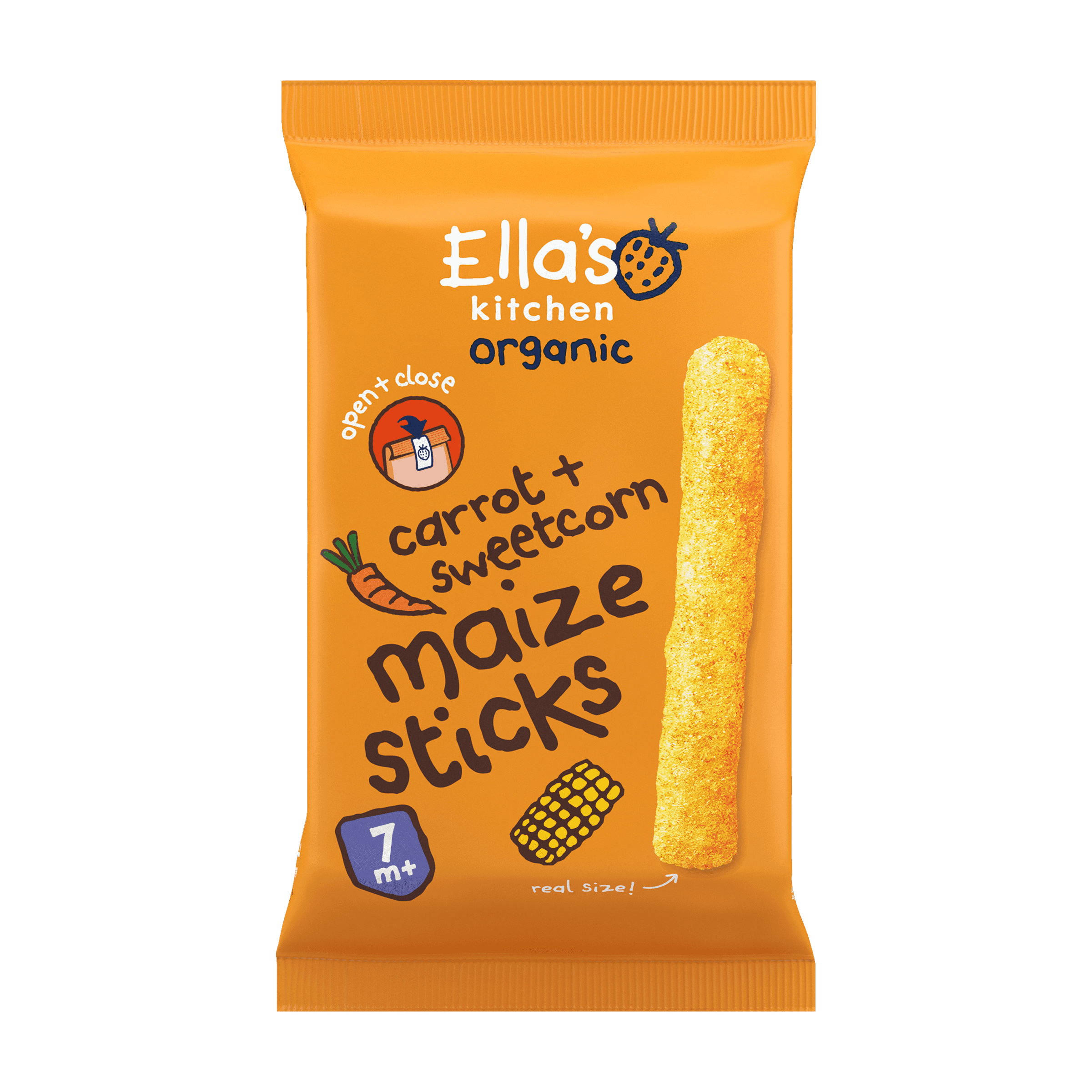 Ella's Kitchen 7+ Maize sticks Carrot Sweetcorn
