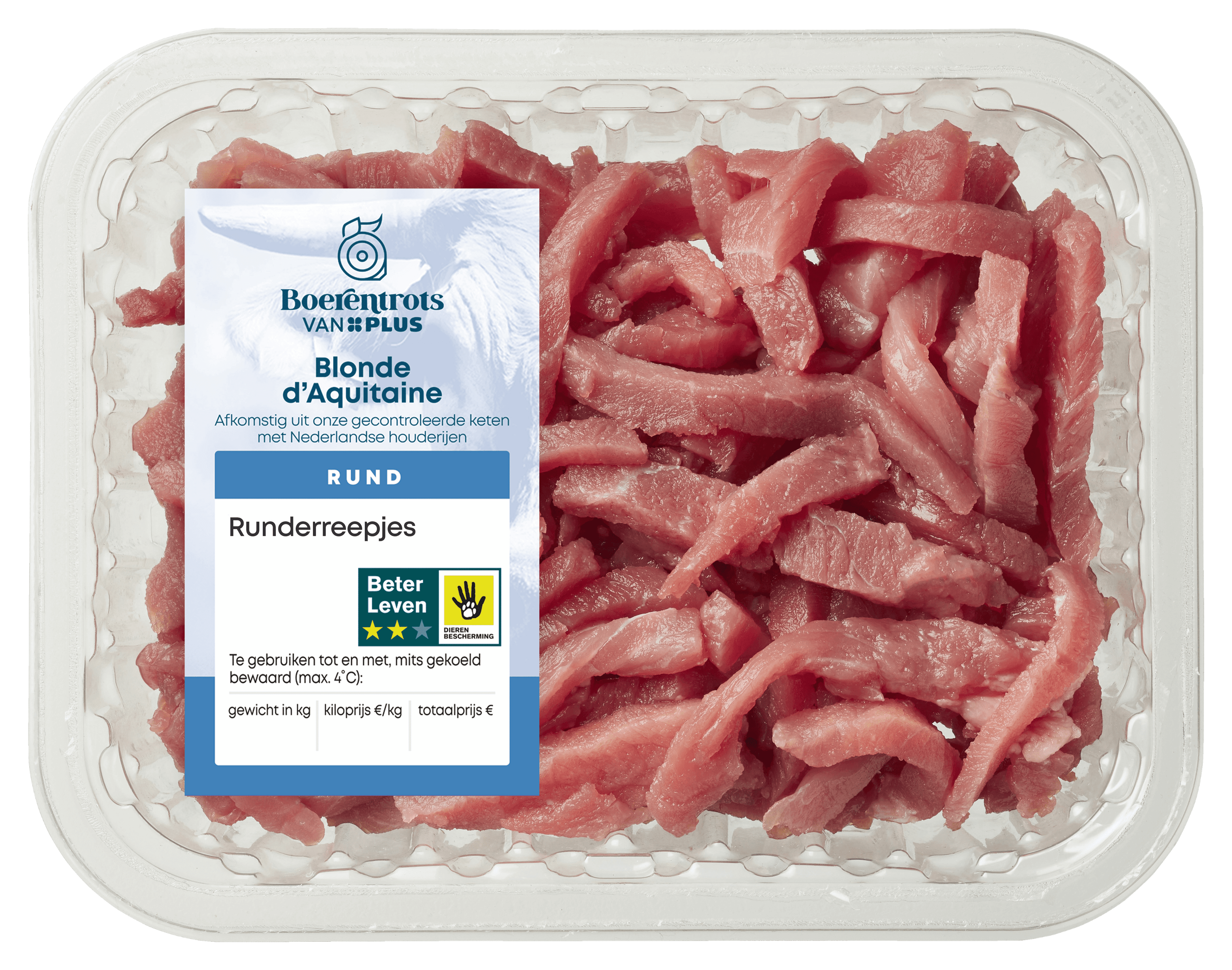 PLUS Boerentrots Beter leven Runderreepjes