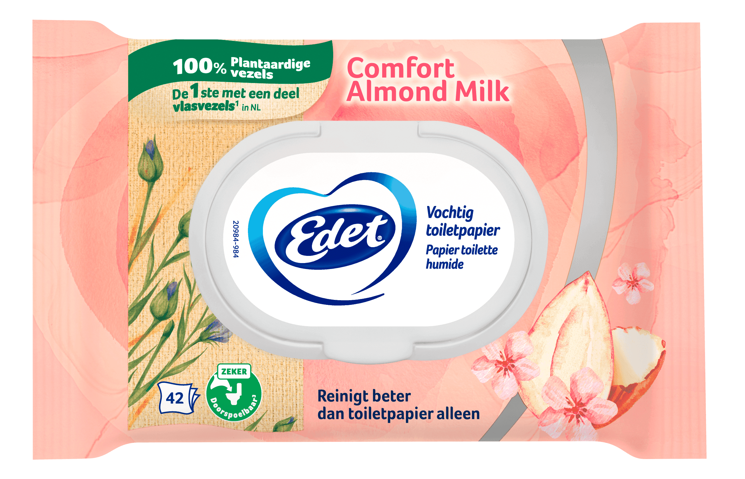 Edet Vochtig toiletpapier Amandel