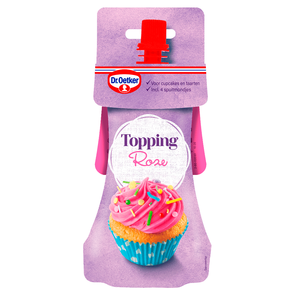 Dr. Oetker Topping roze taart versiering