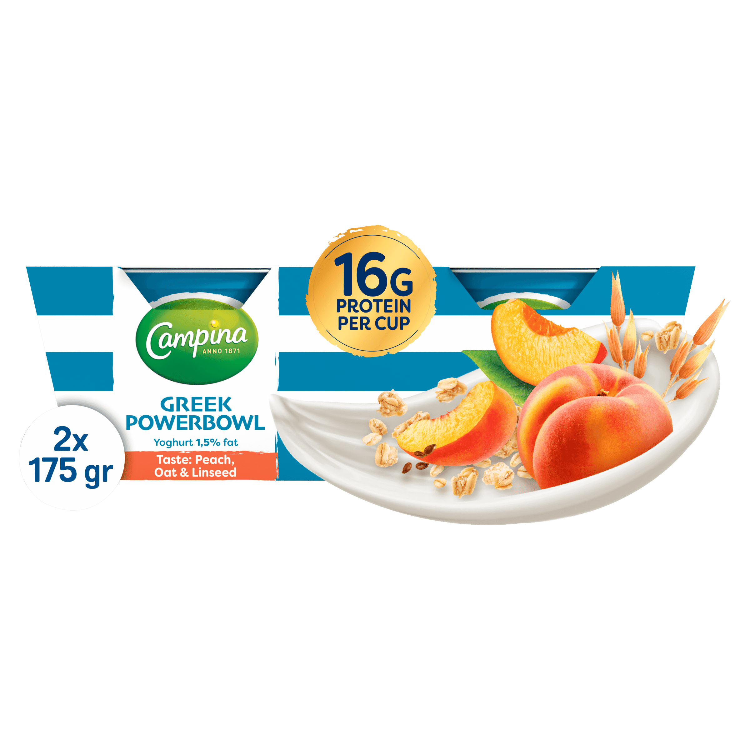 Campina Griekse Powerbowl Perzik 2-pack