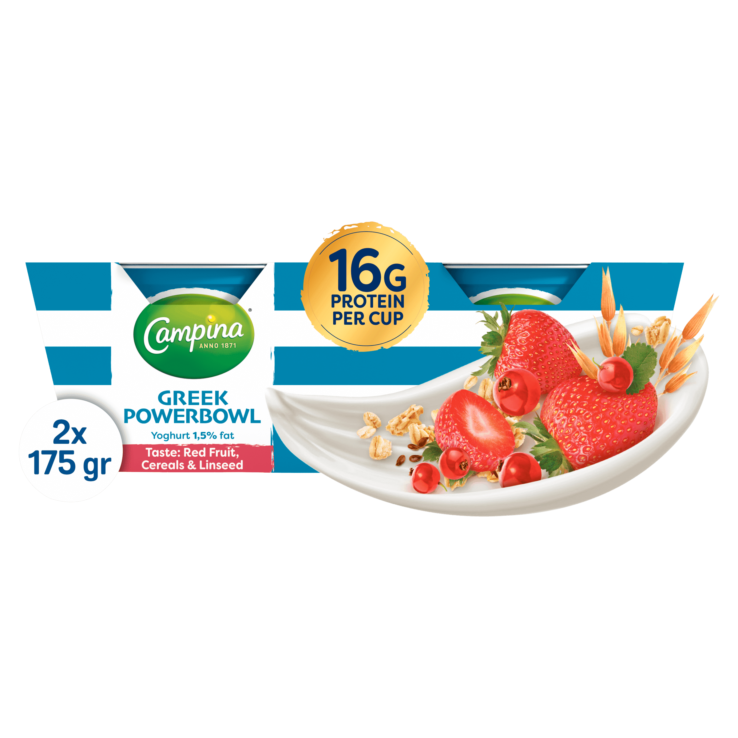 Campina Griekse Powerbowl Rood Fruit 2-pack
