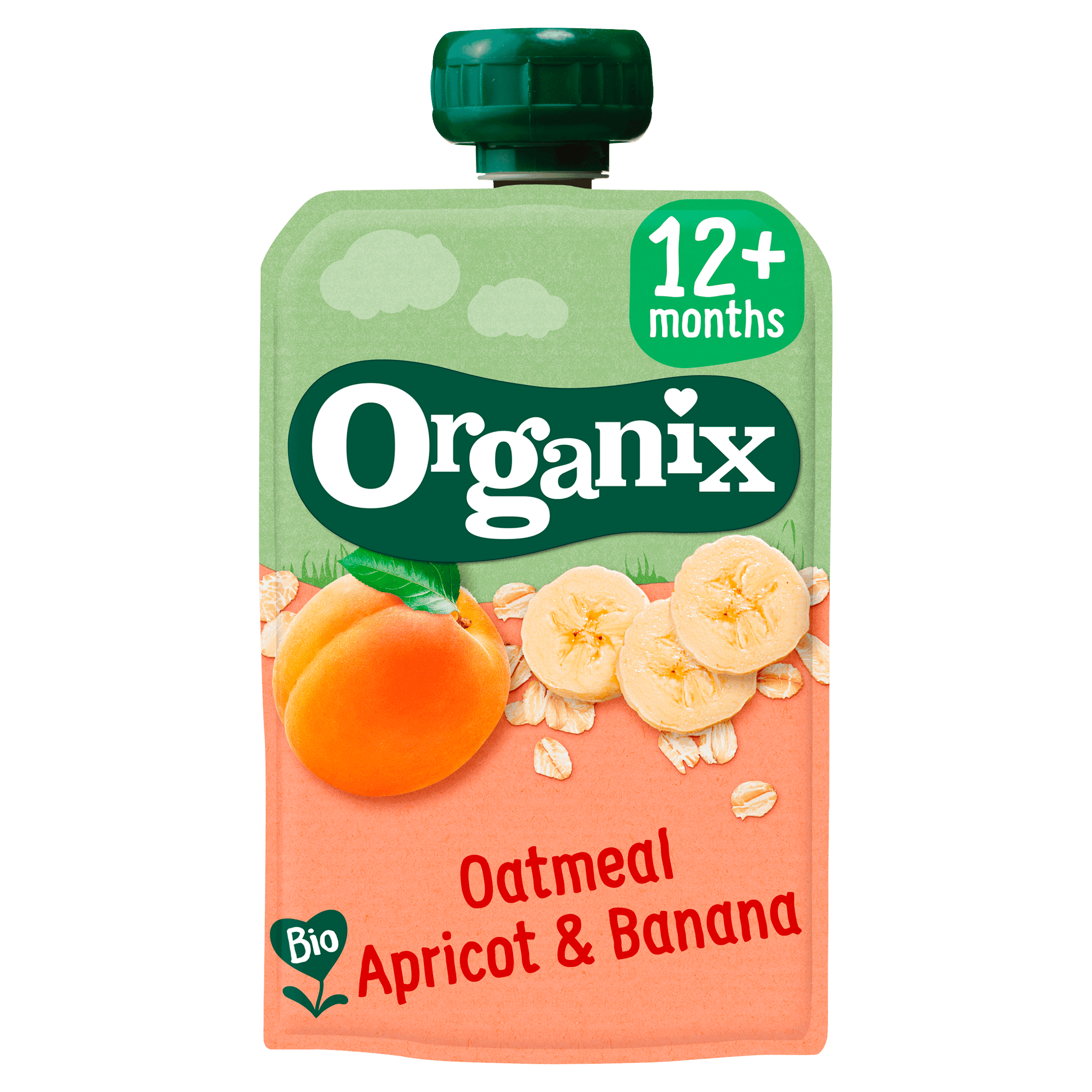 Organix Knijpfruit Haver Abrikoos Banaan 12+m
