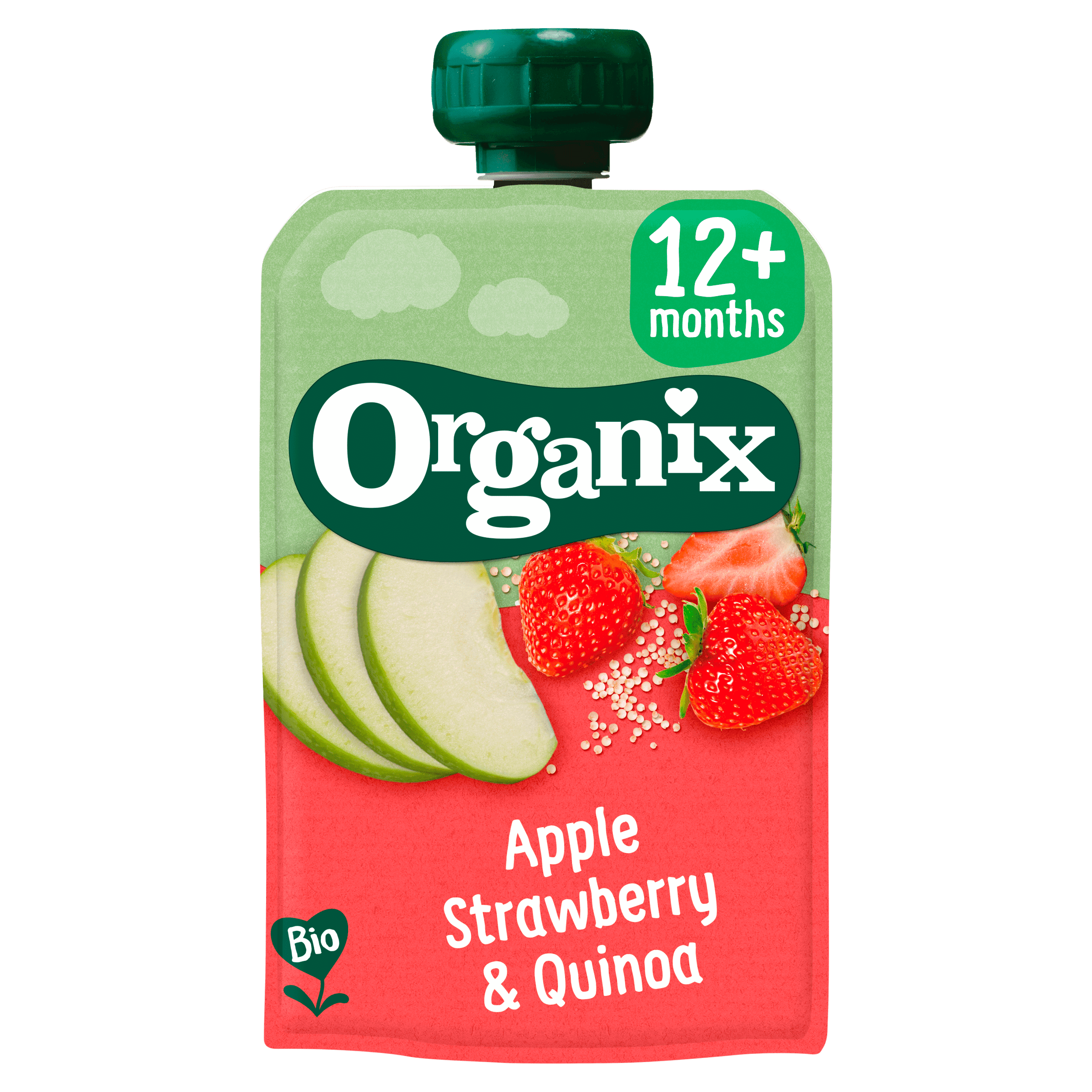 Organix Knijpfruit Appel Aardbei & Quinoa 12+m