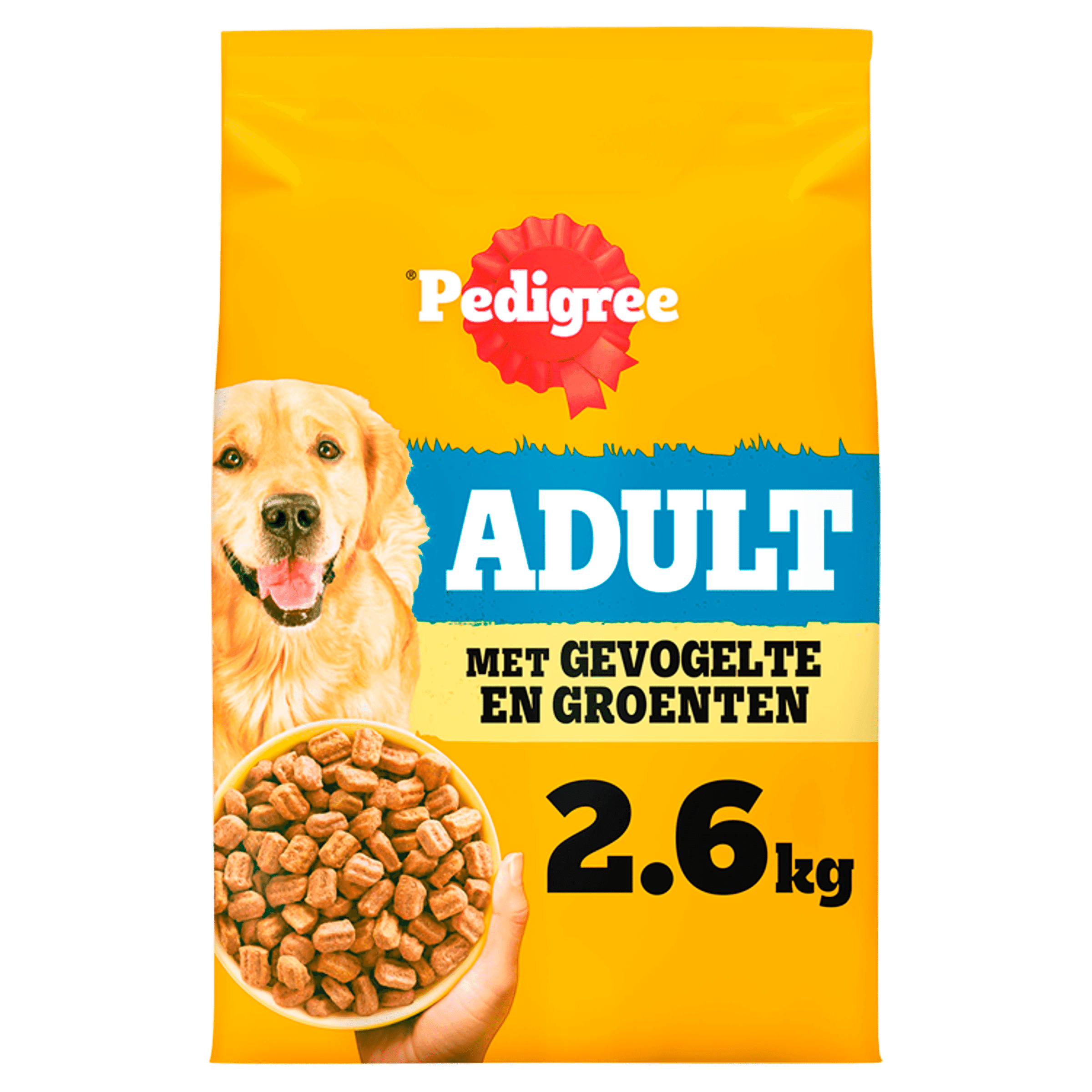Pedigree Droog adult gevogeltje en groente