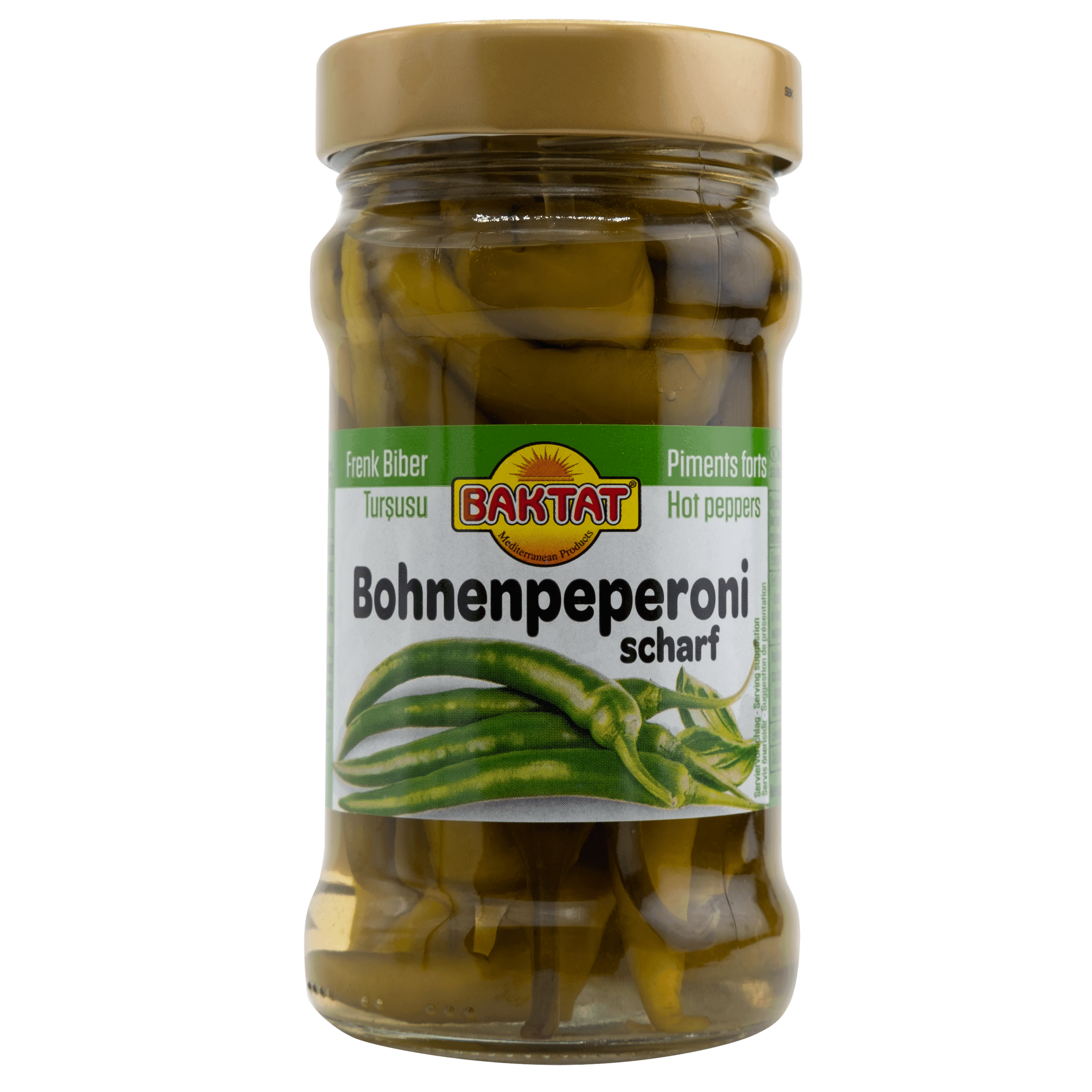 Baktat Peperoni's in zuur