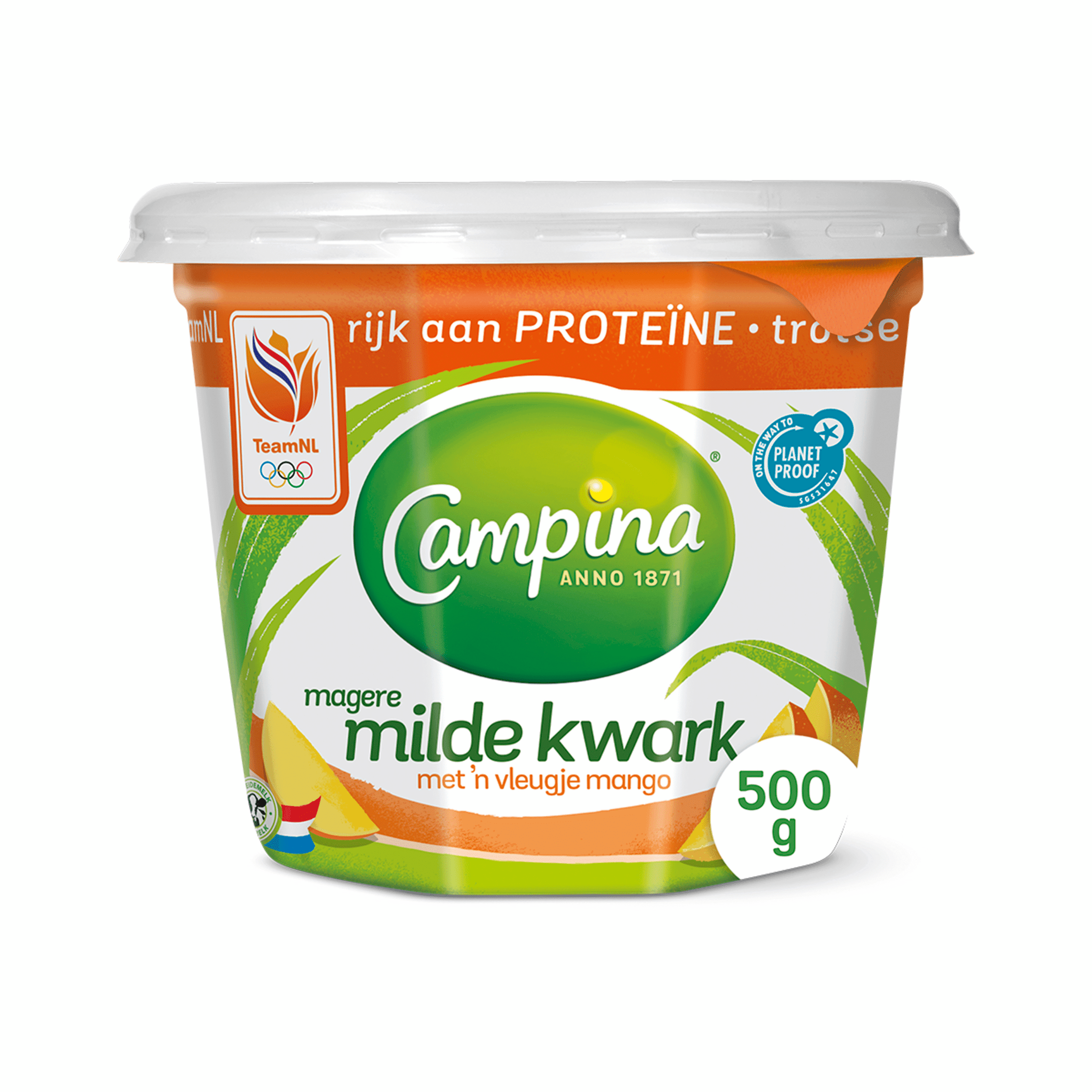 Campina Magere kwark vleugje mango
