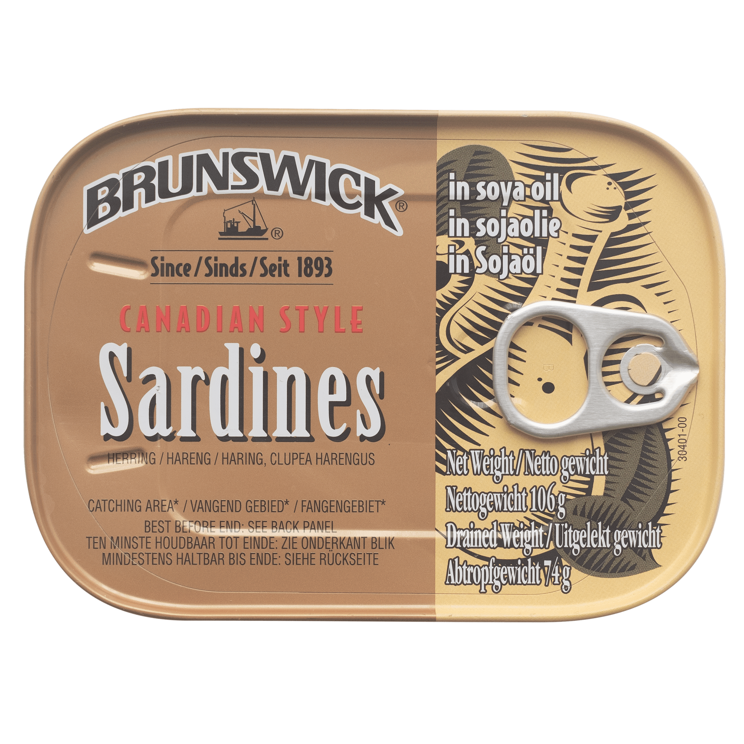 Brunswick Sardines naturel/soja