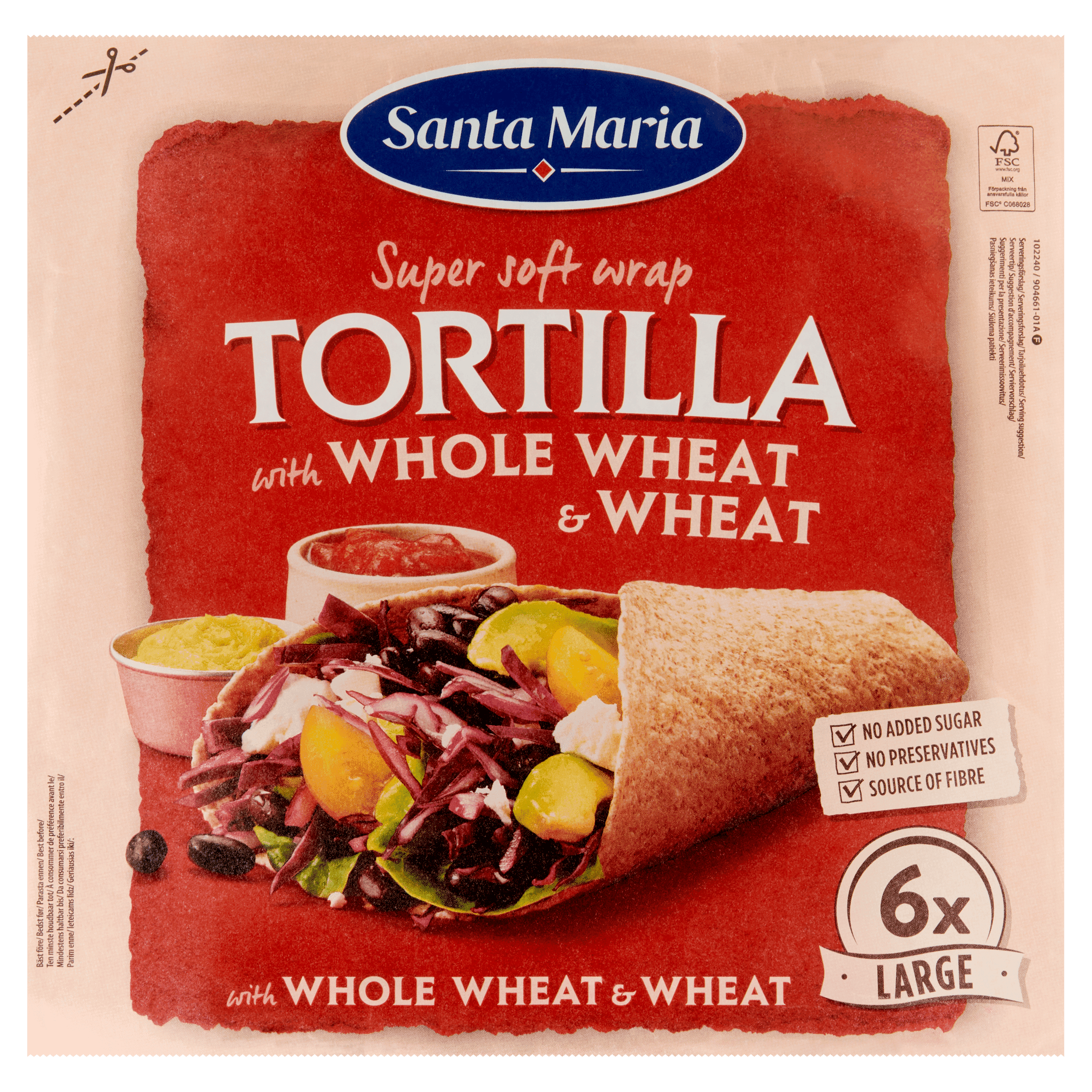 Santa maria Tortilla wrap met volkorentarwe L 6st