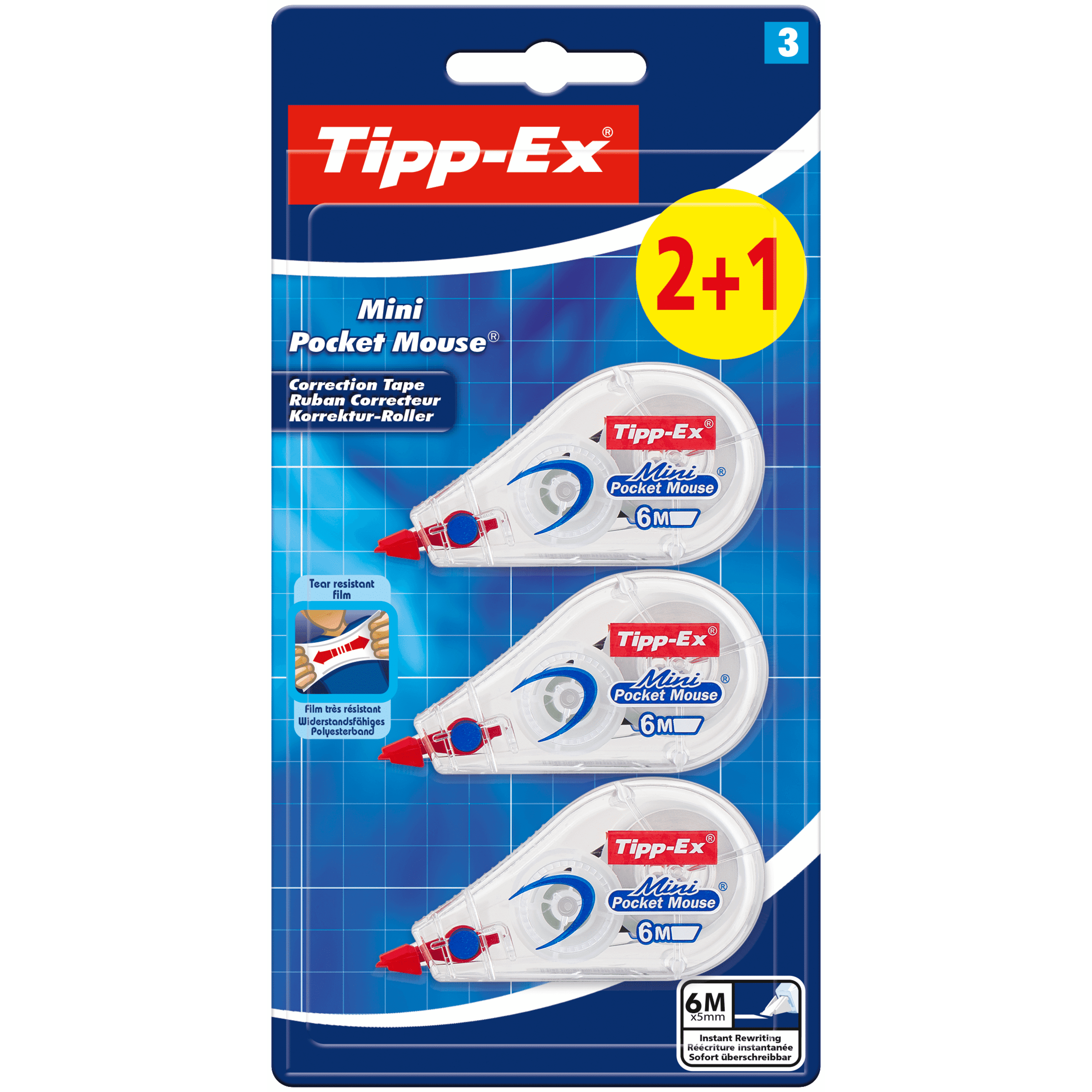 Bic Tipp-Ex Mini Pocket Mouse 2+1