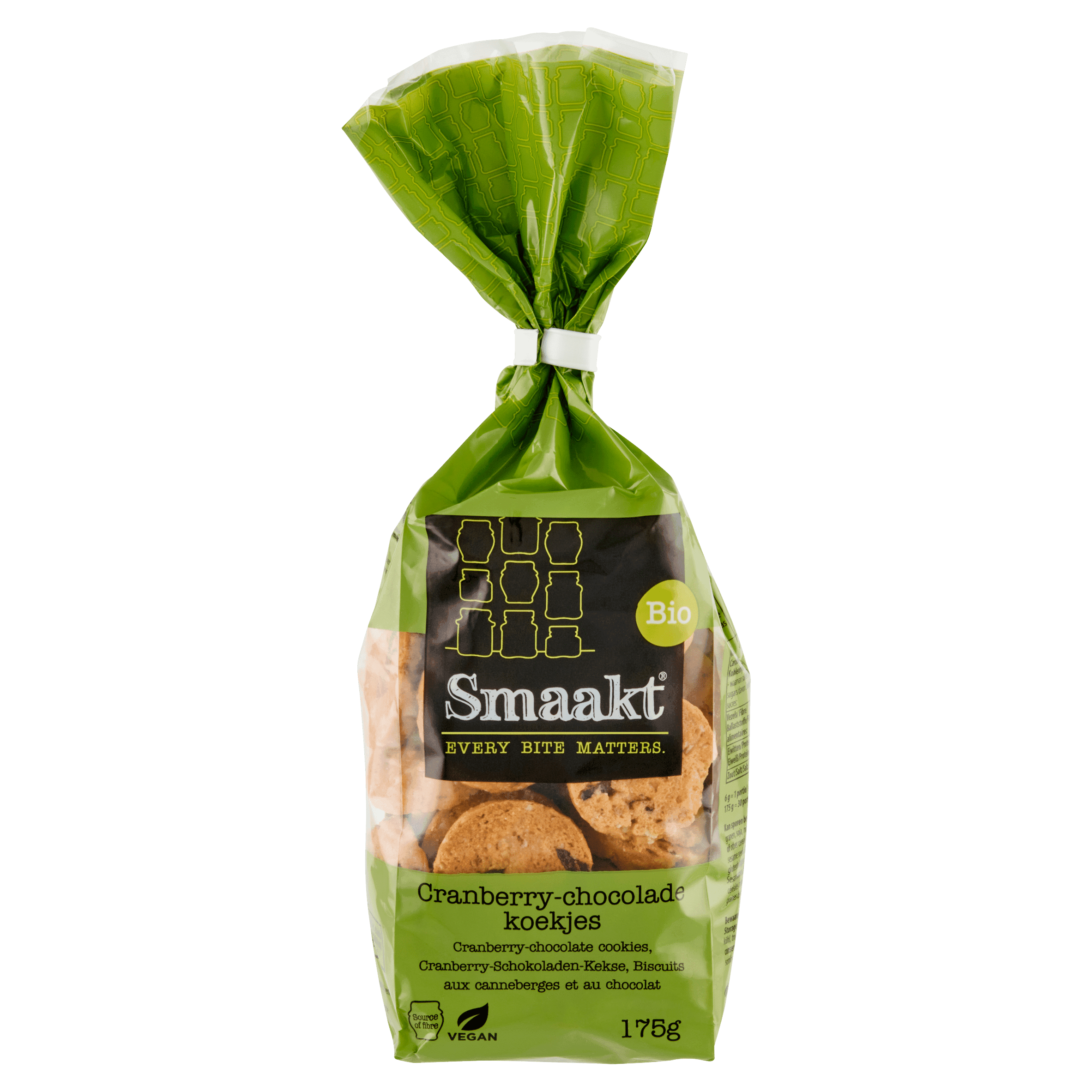 Smaakt Cranberry chocoladekoekjes biologisch