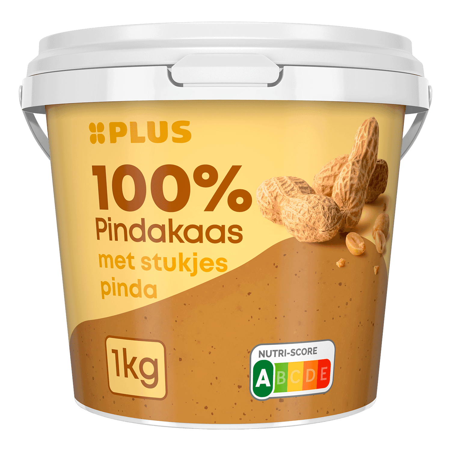 PLUS 100% pindakaas met stukjes pinda