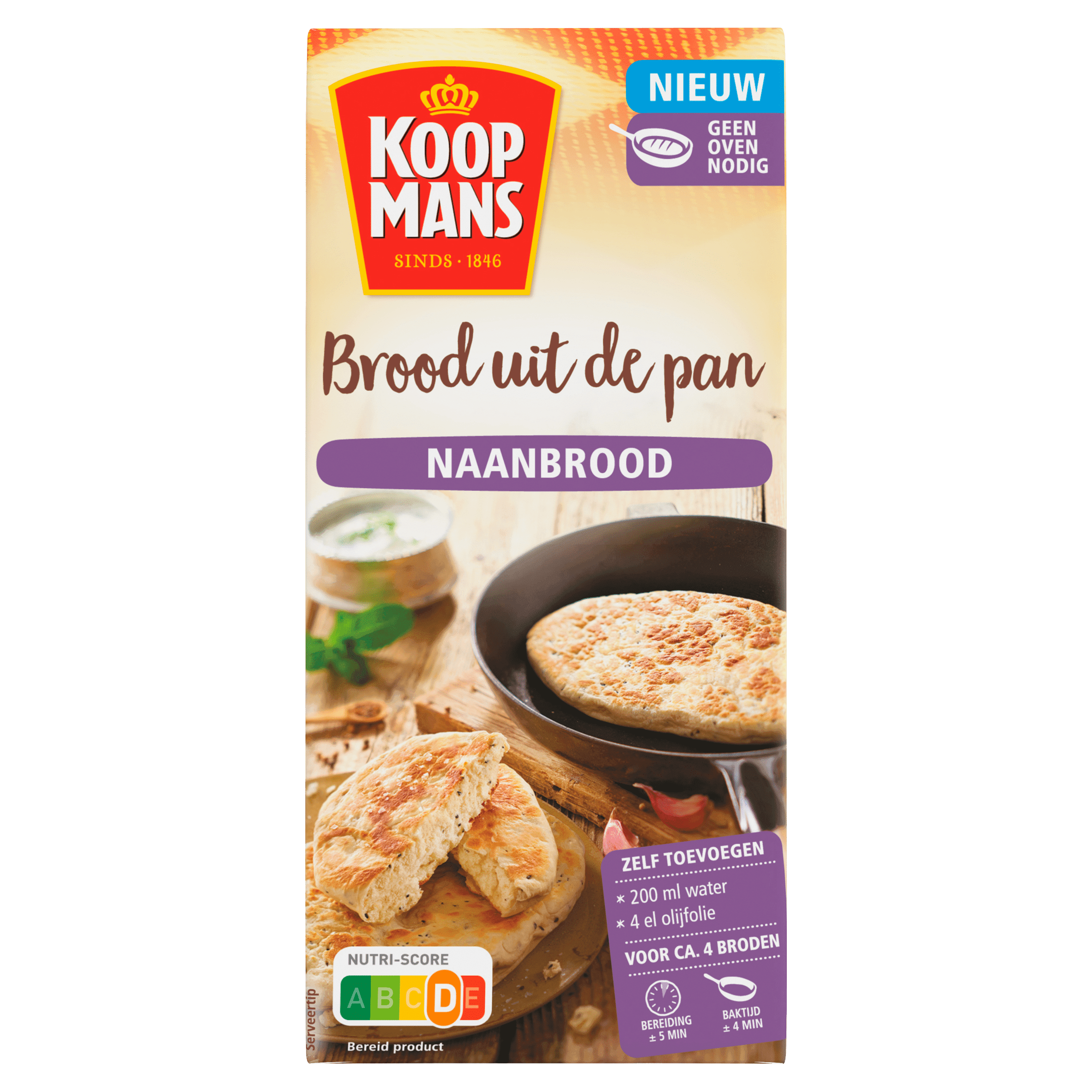 Koopmans Brood uit de pan naanbrood bakmix