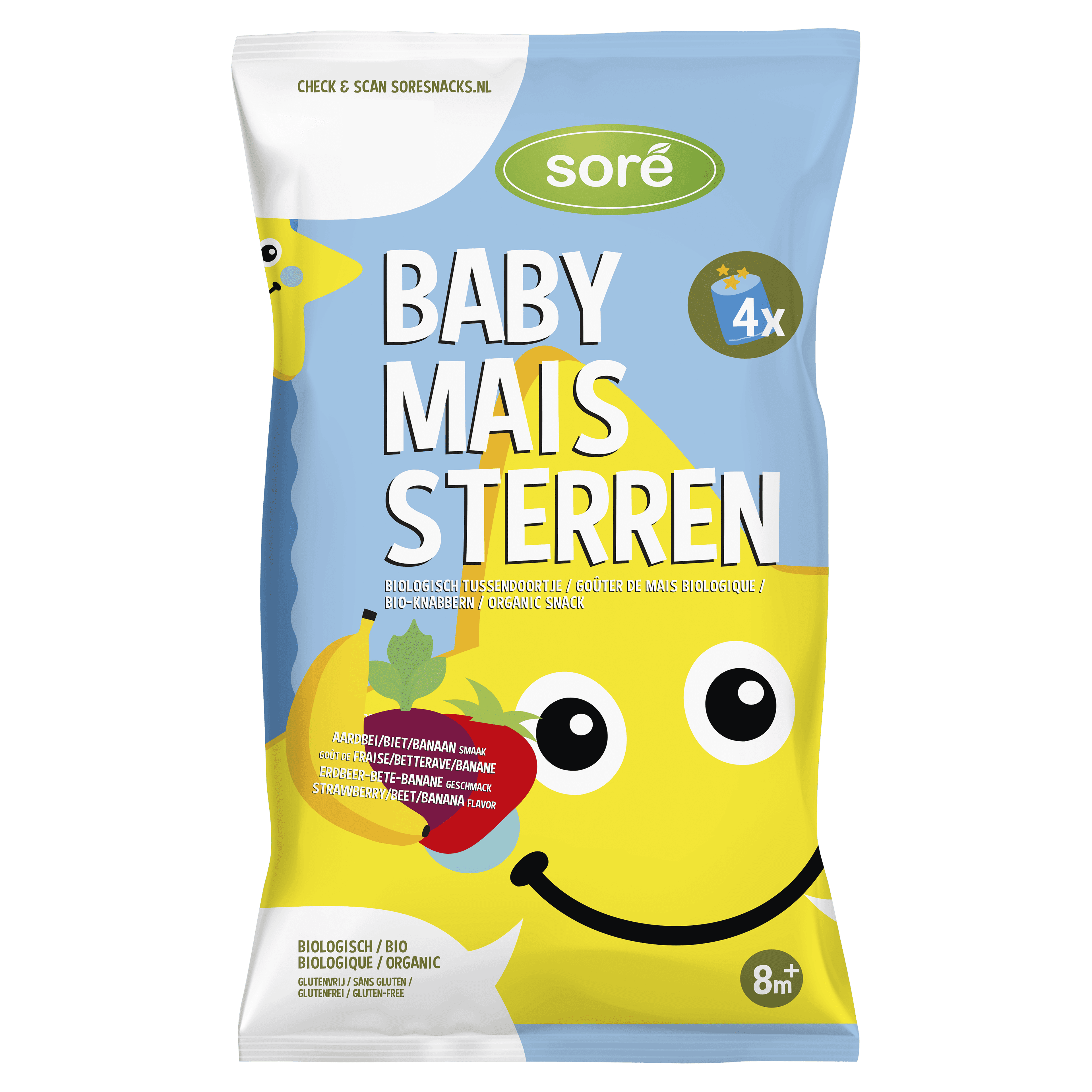 Sore mais sterren 8m+ banaan biet aardbei