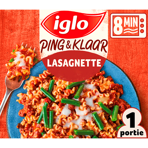 Iglo Ping & Klaar Lasagnette & sperziebonen