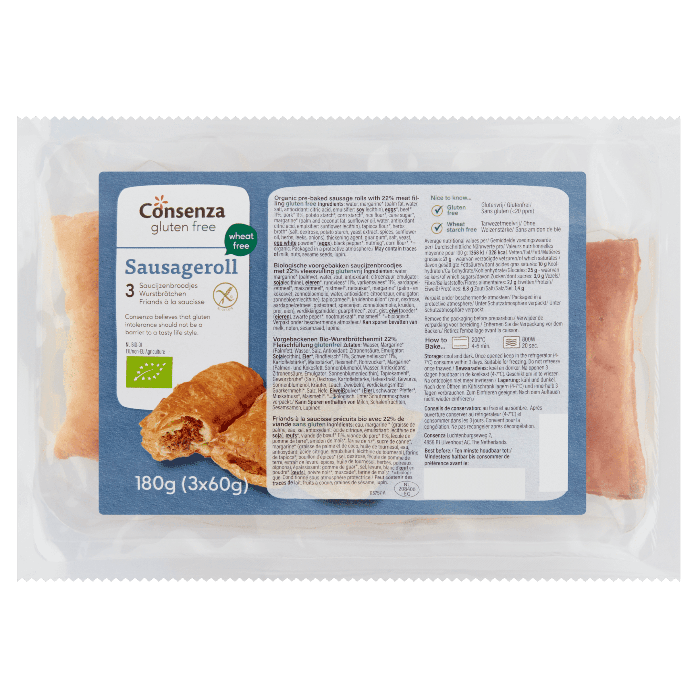 Consenza Saucijzenbroodjes gluten lactosevrij