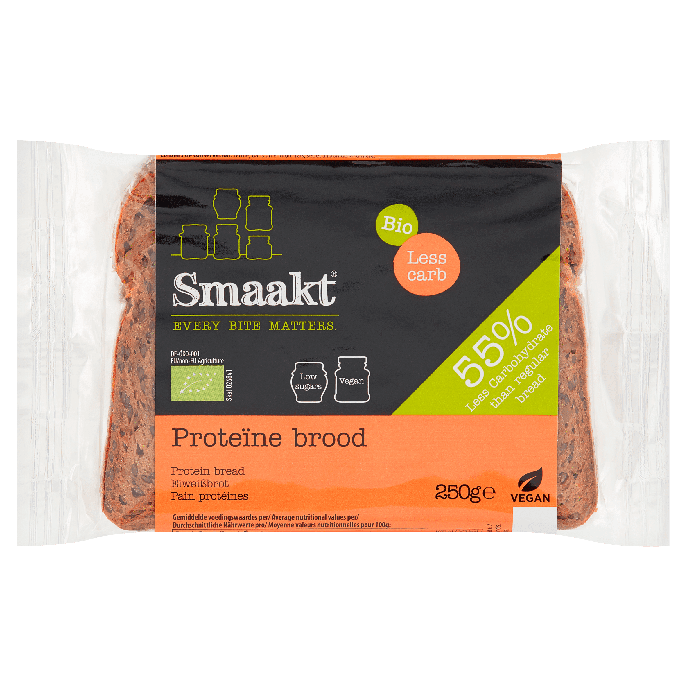 Smaakt Proteine brood less carb biologisch