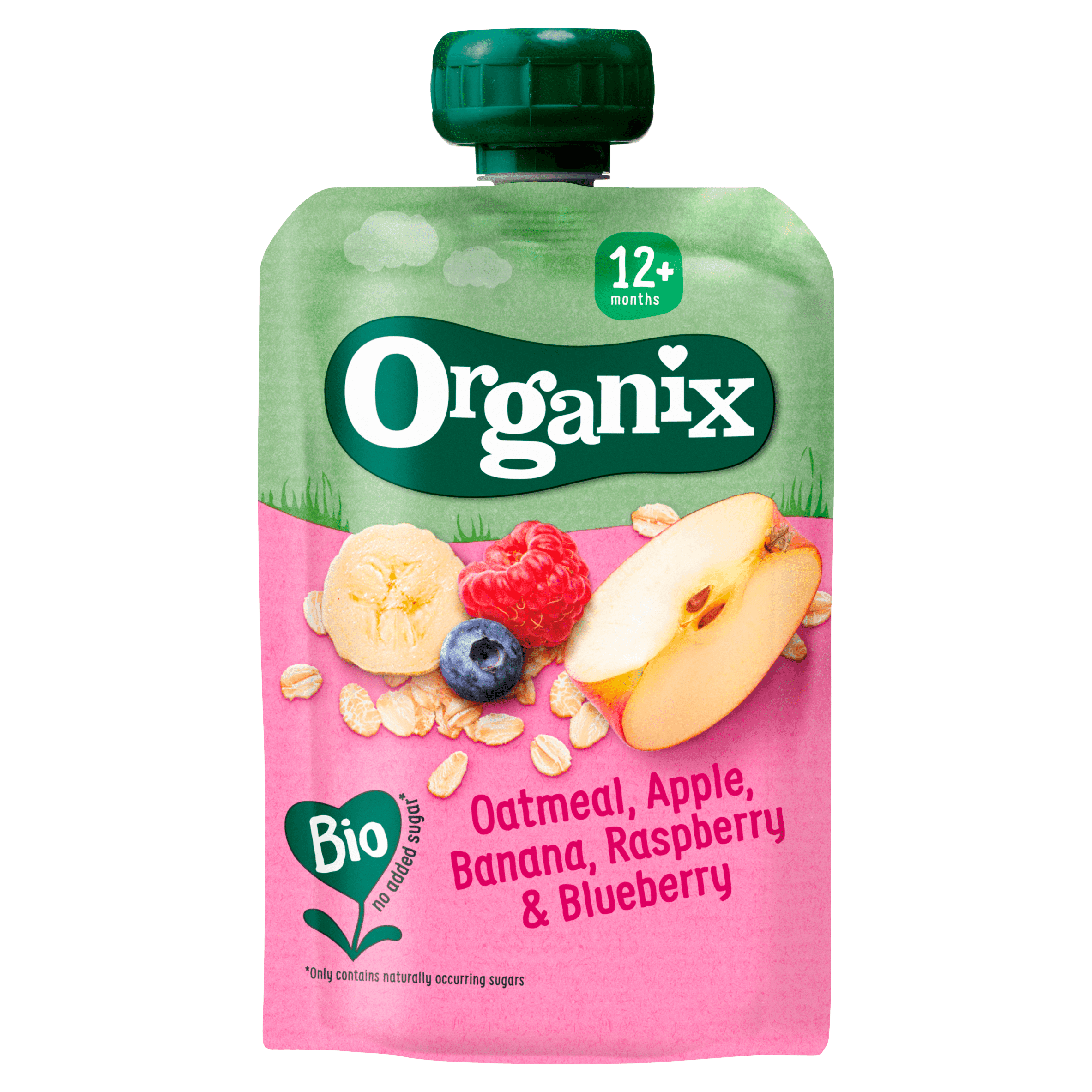 Organix Knijpfruit Haver Appel Banaan 12+m