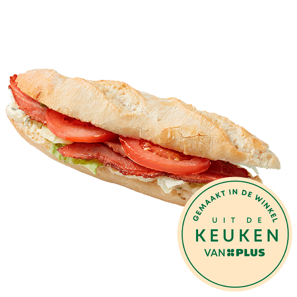 Uit de keuken van PLUS Witte baguette kaas bacon