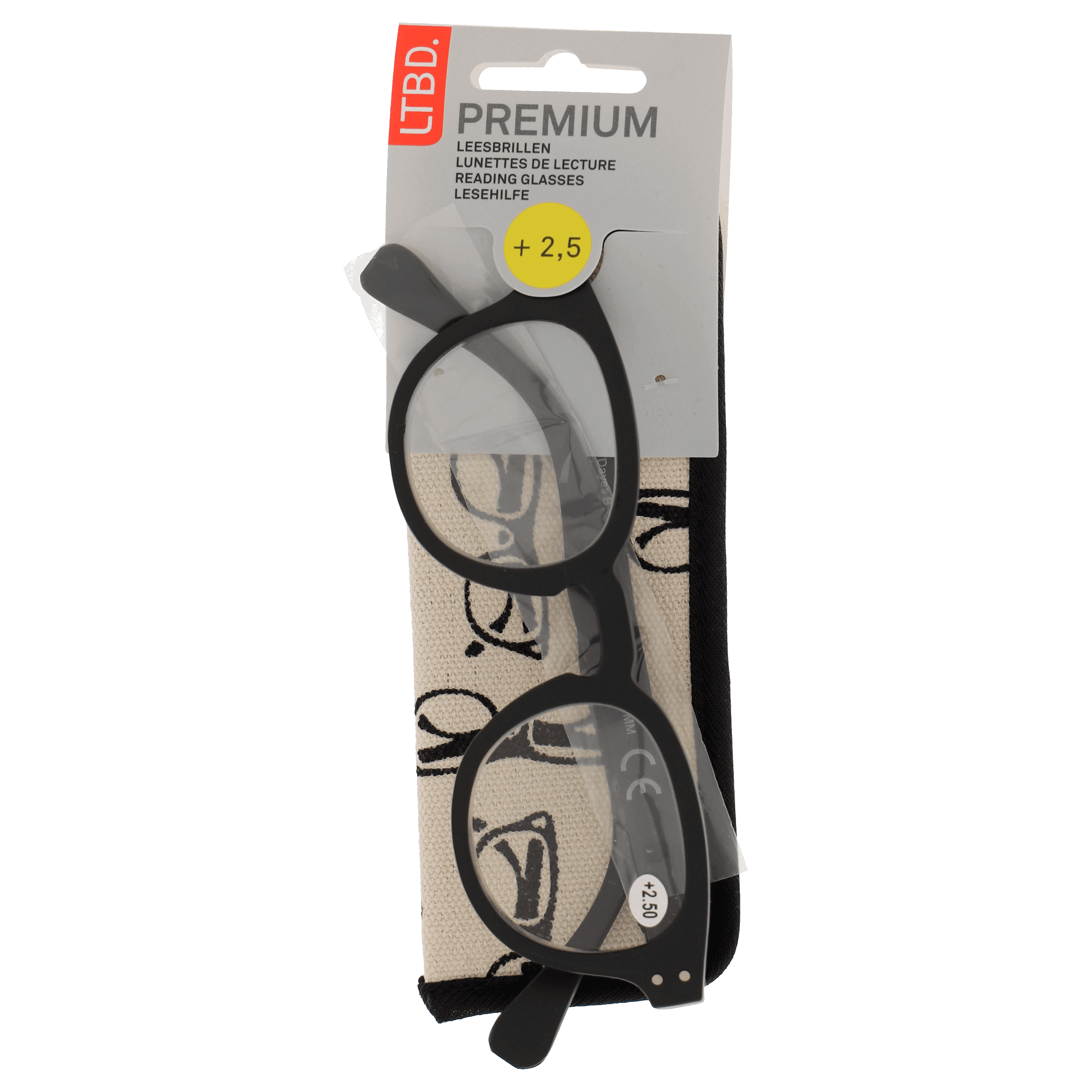 LTBD Premium leesbril zwart etui +2,5