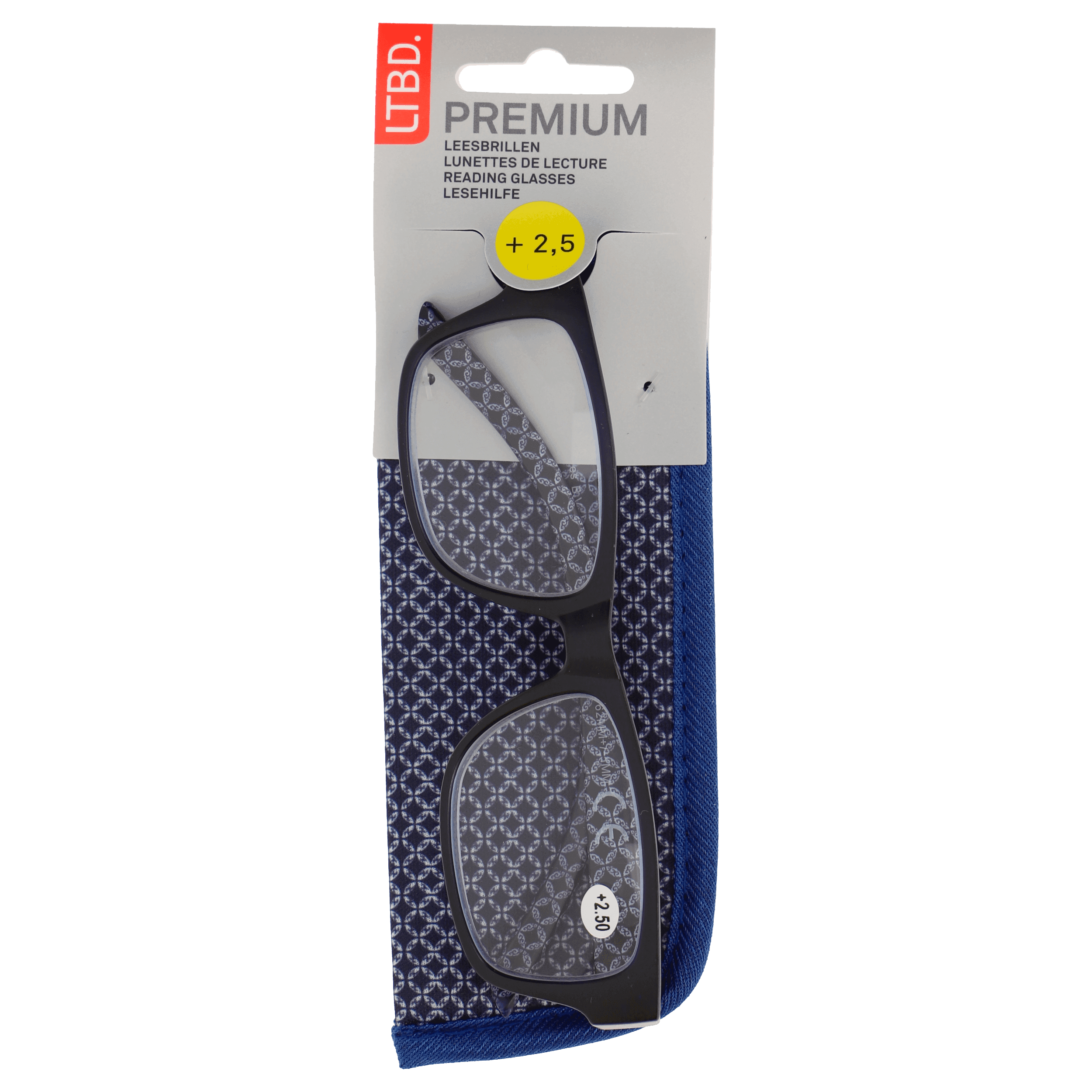 LTBD Premium leesbril blauw etui +2,5