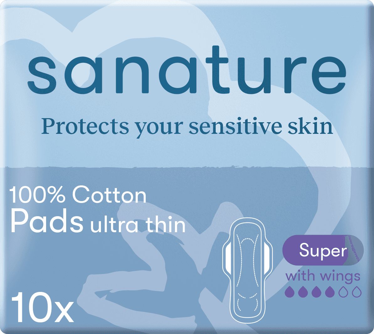 Sanature 100% cotton maandverband super wings