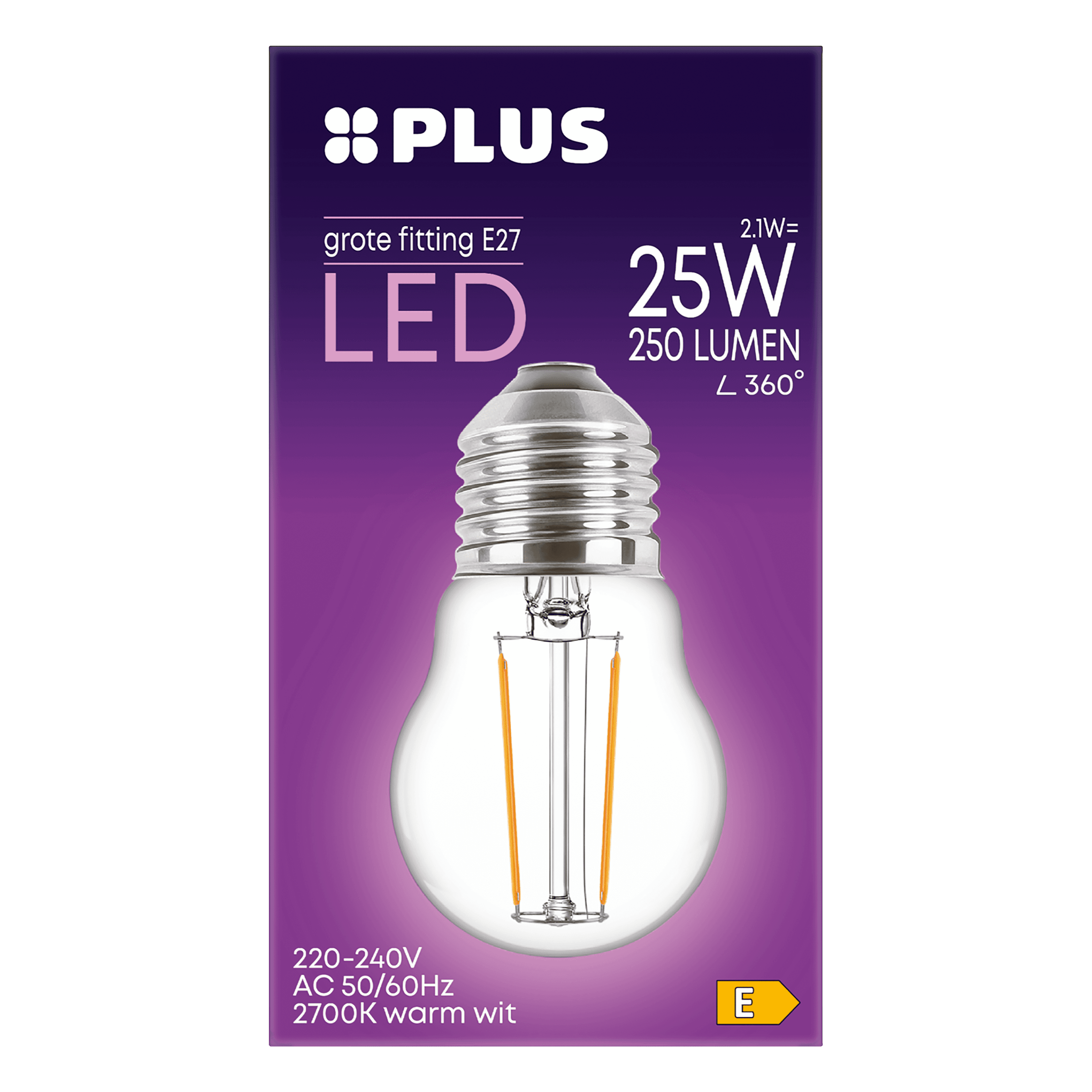 PLUS Lamp LED 25W Kogel grote fit helder