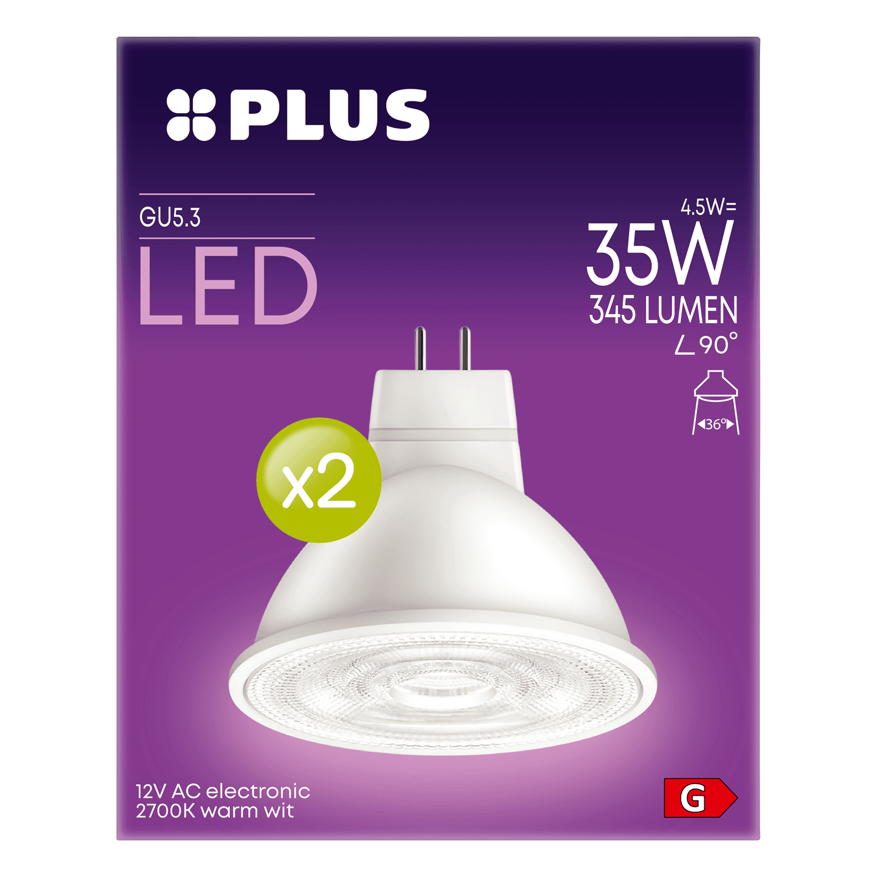 PLUS LED 35W GU5.3 12V 2PK