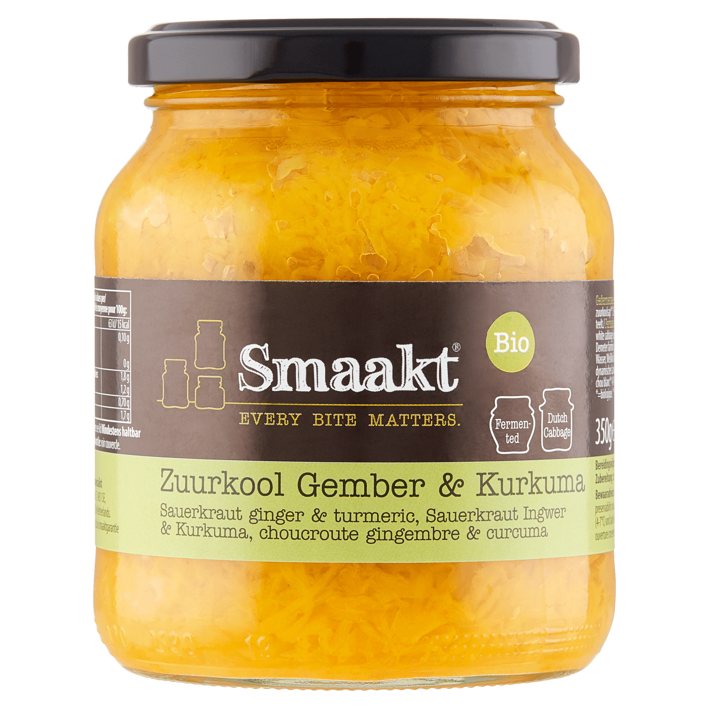 Smaakt Zuurkool & gember/kurkuma bio