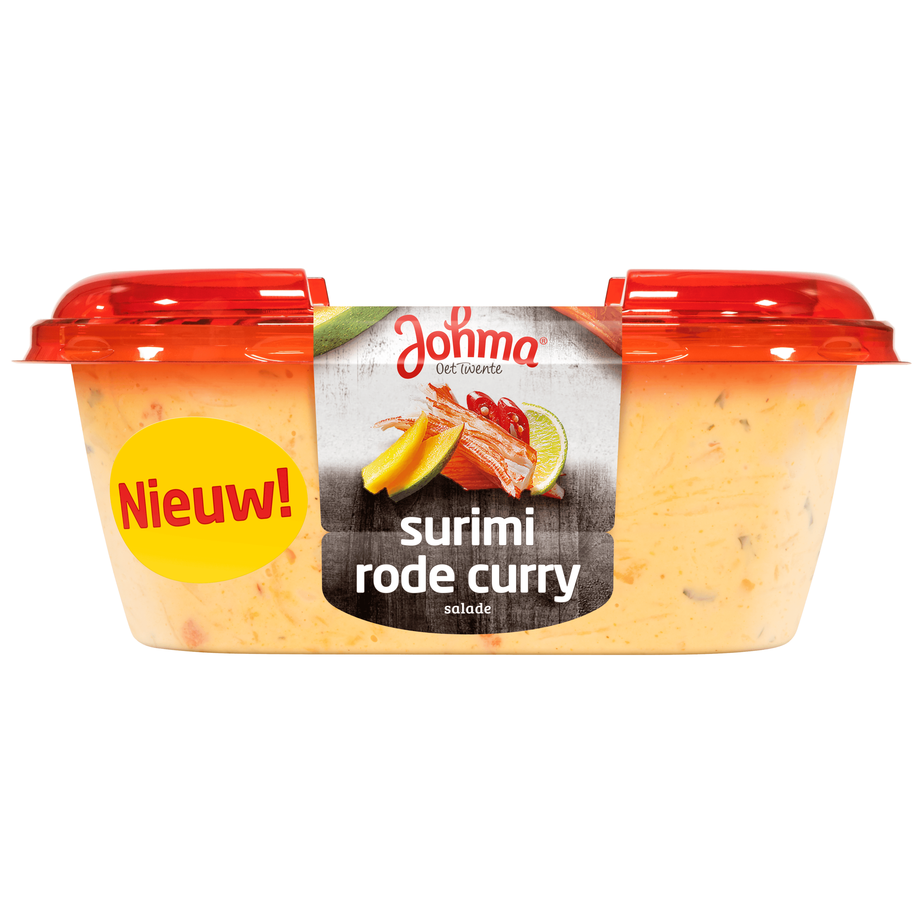 Johma Surimi rode curry salade