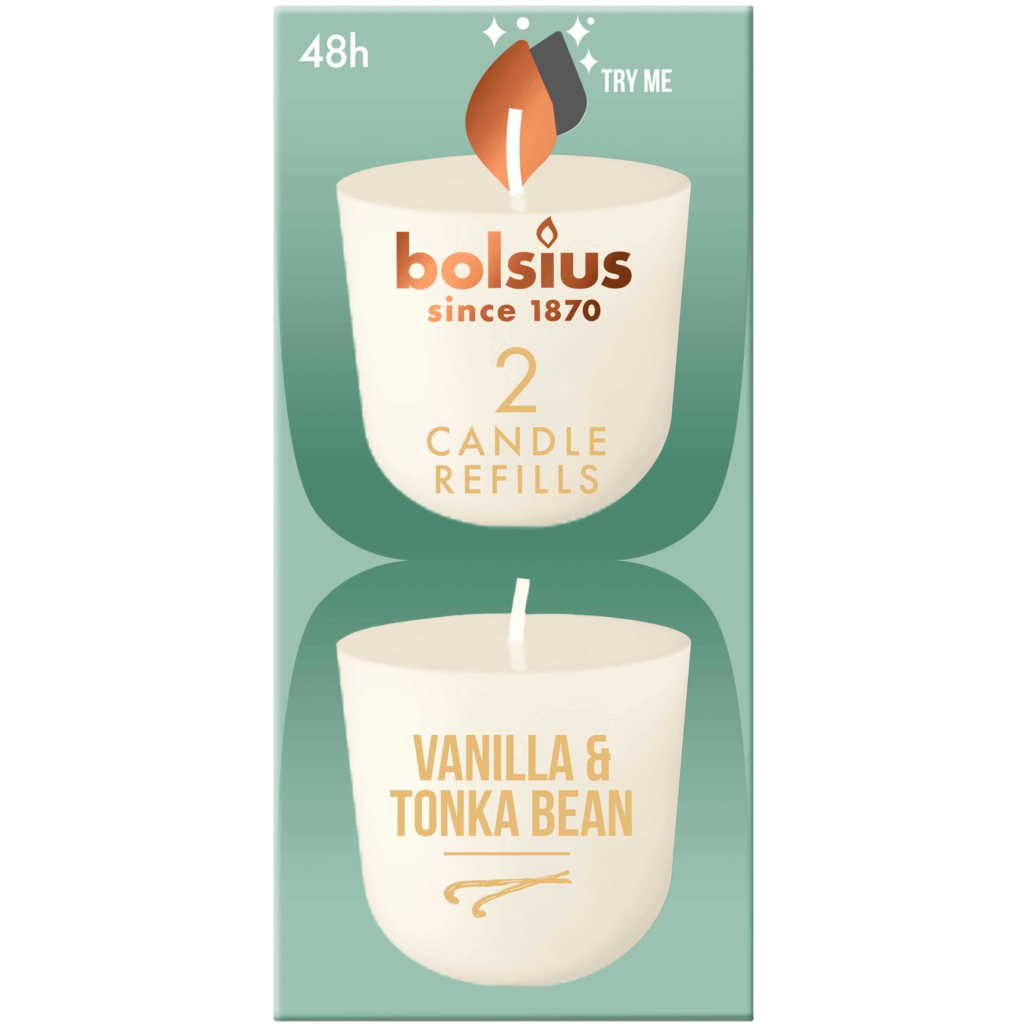 Bolsius Navulling Clean Light pack 2 Vanille
