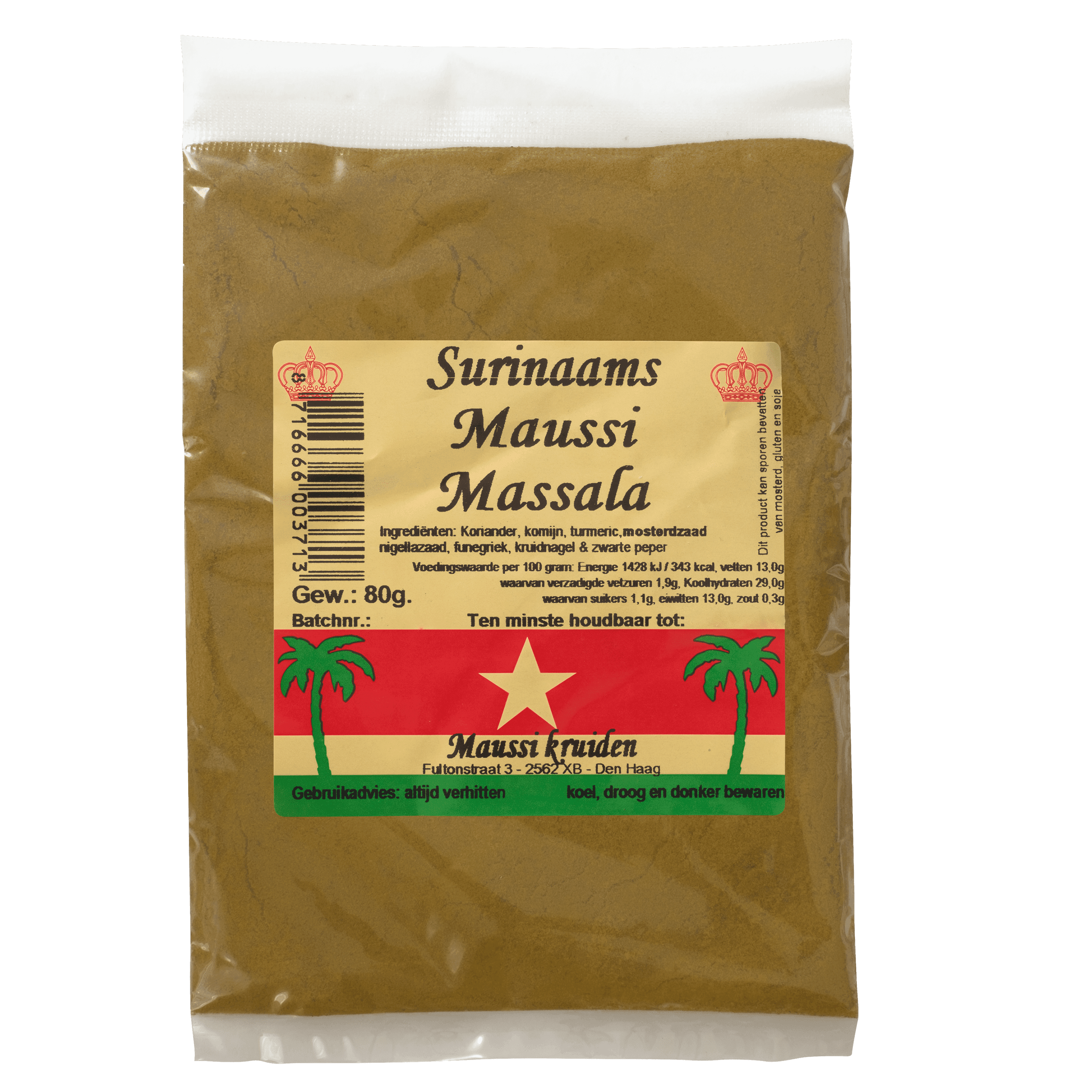 Maussi masala-kerrie voor roti kip