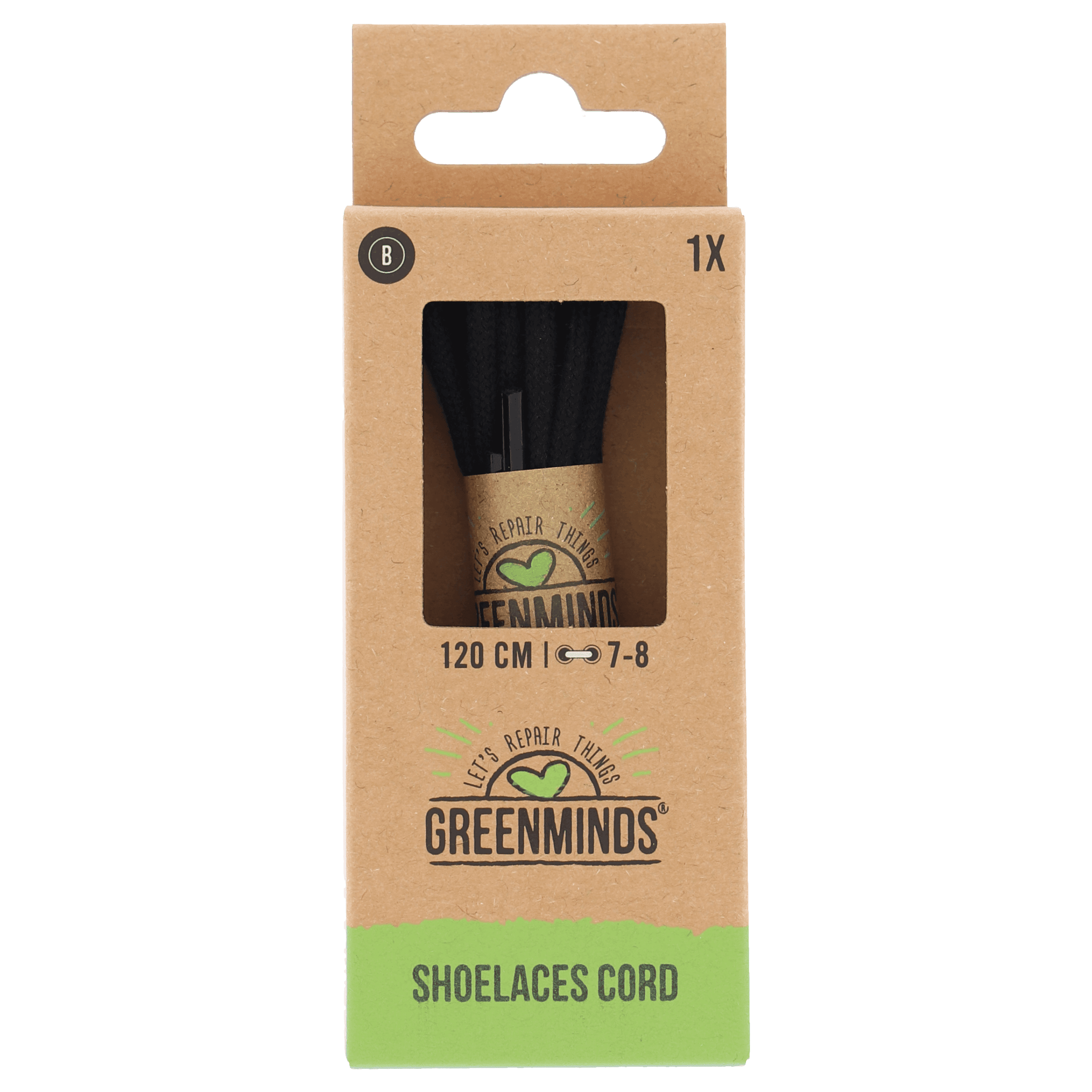 Greenminds Koordveter Fijn Zwart 120cm 1p