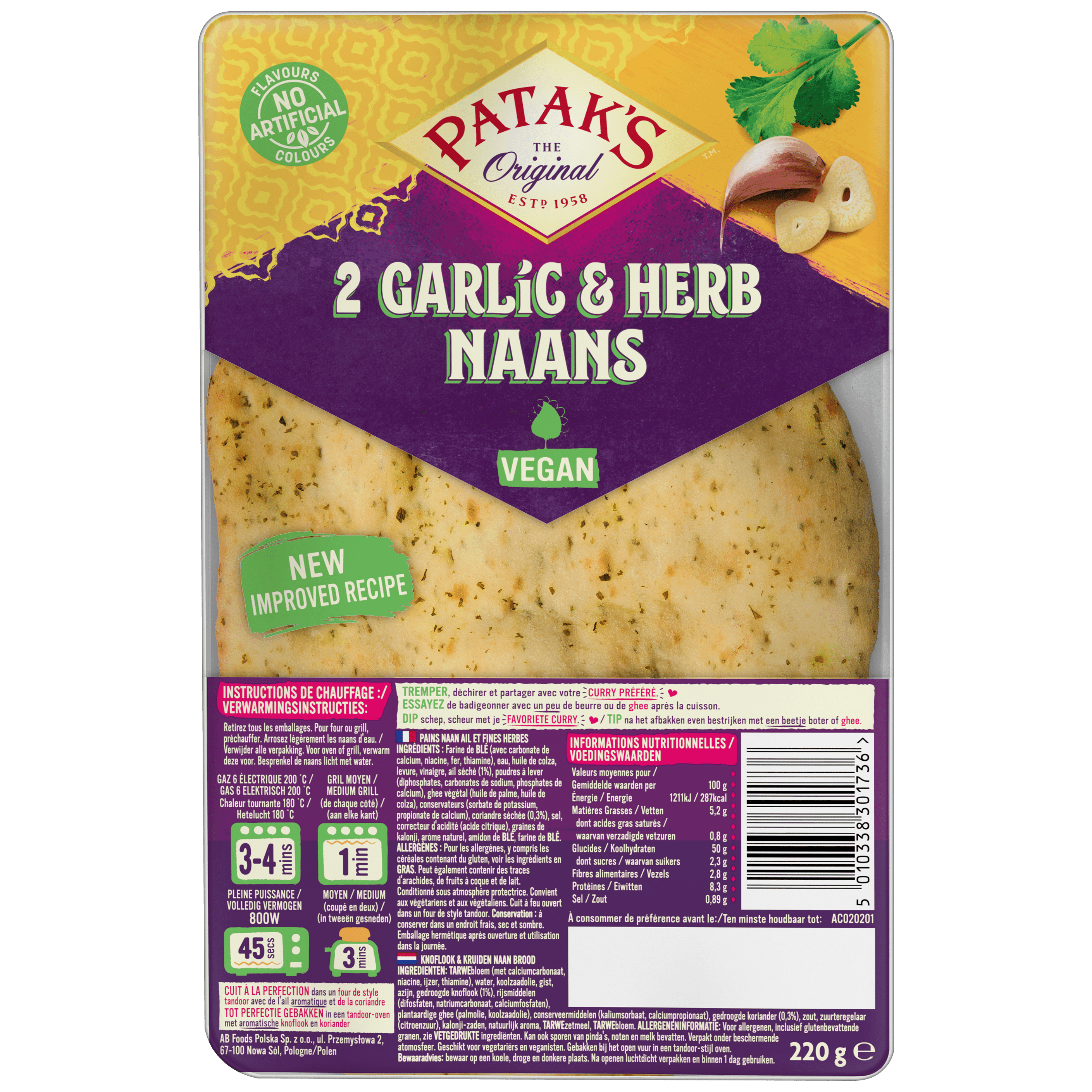 Patak's Naan knoflook en kruiden
