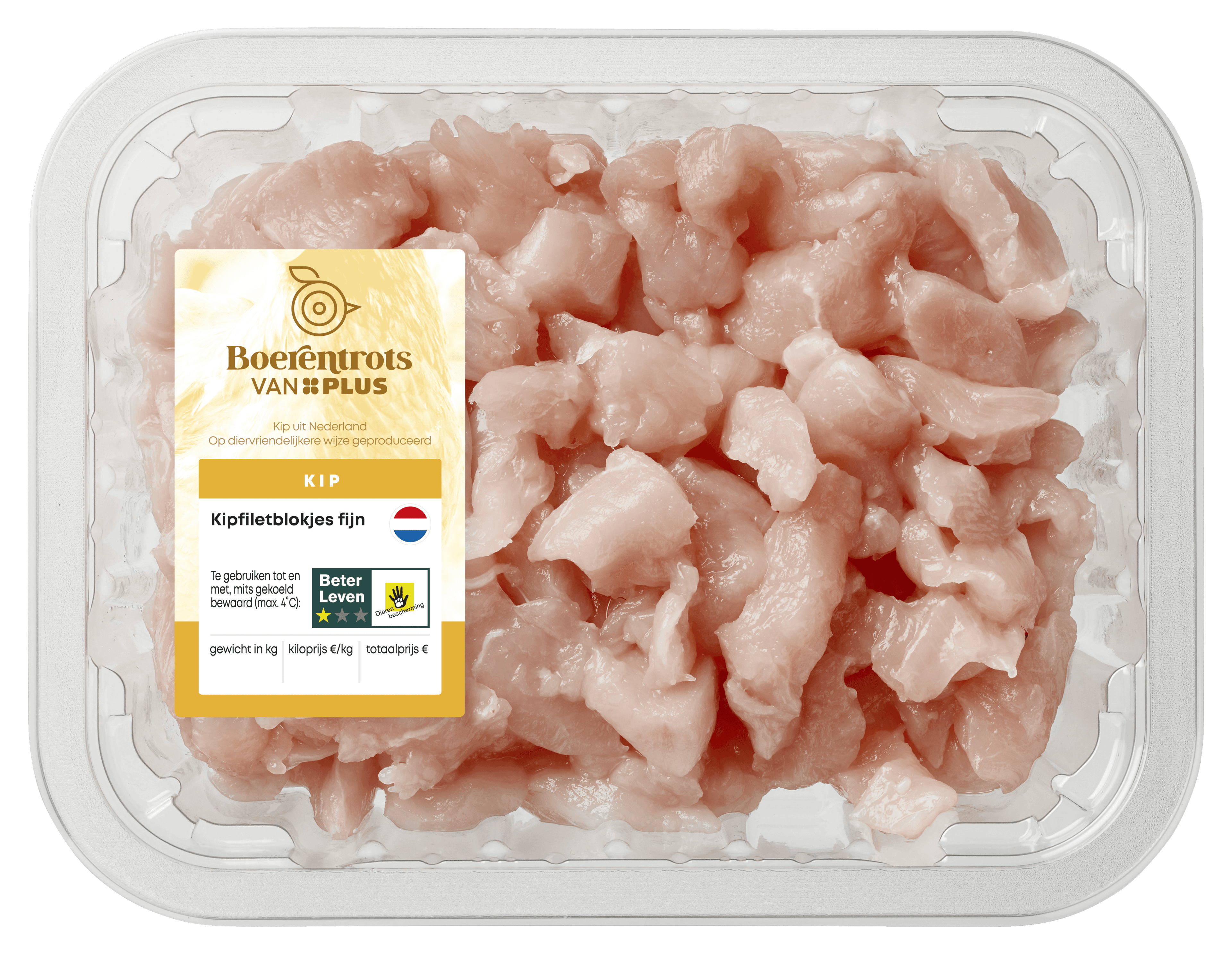 PLUS Boerentrots Kipfiletblokjes fijn