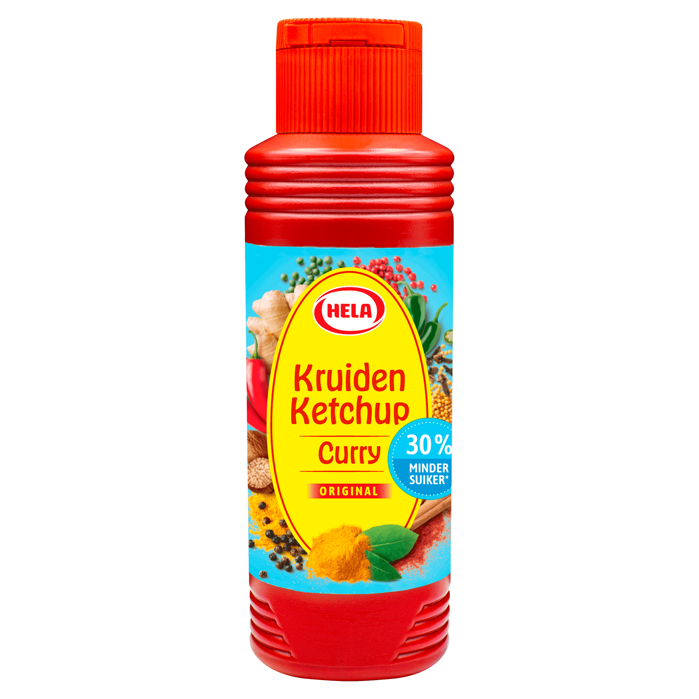 Hela Kruiden ketchup curry minder suiker