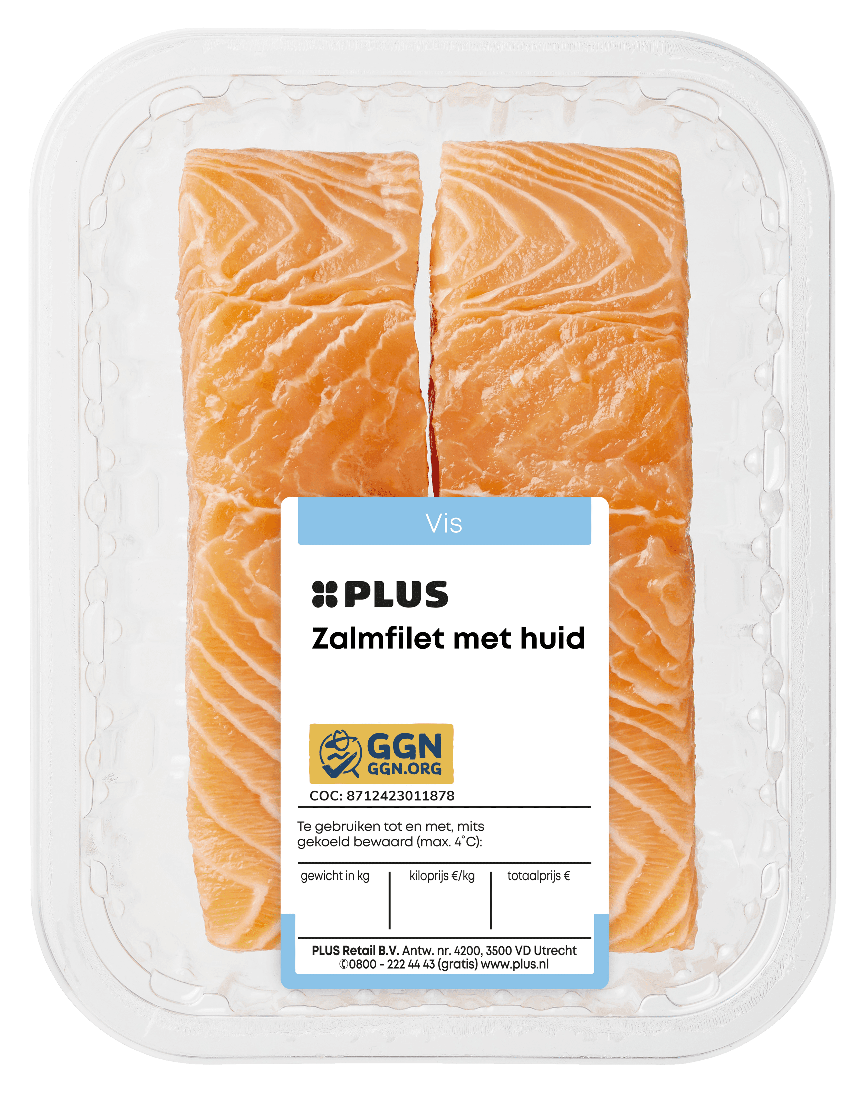 PLUS Zalmfilet met huid 2st